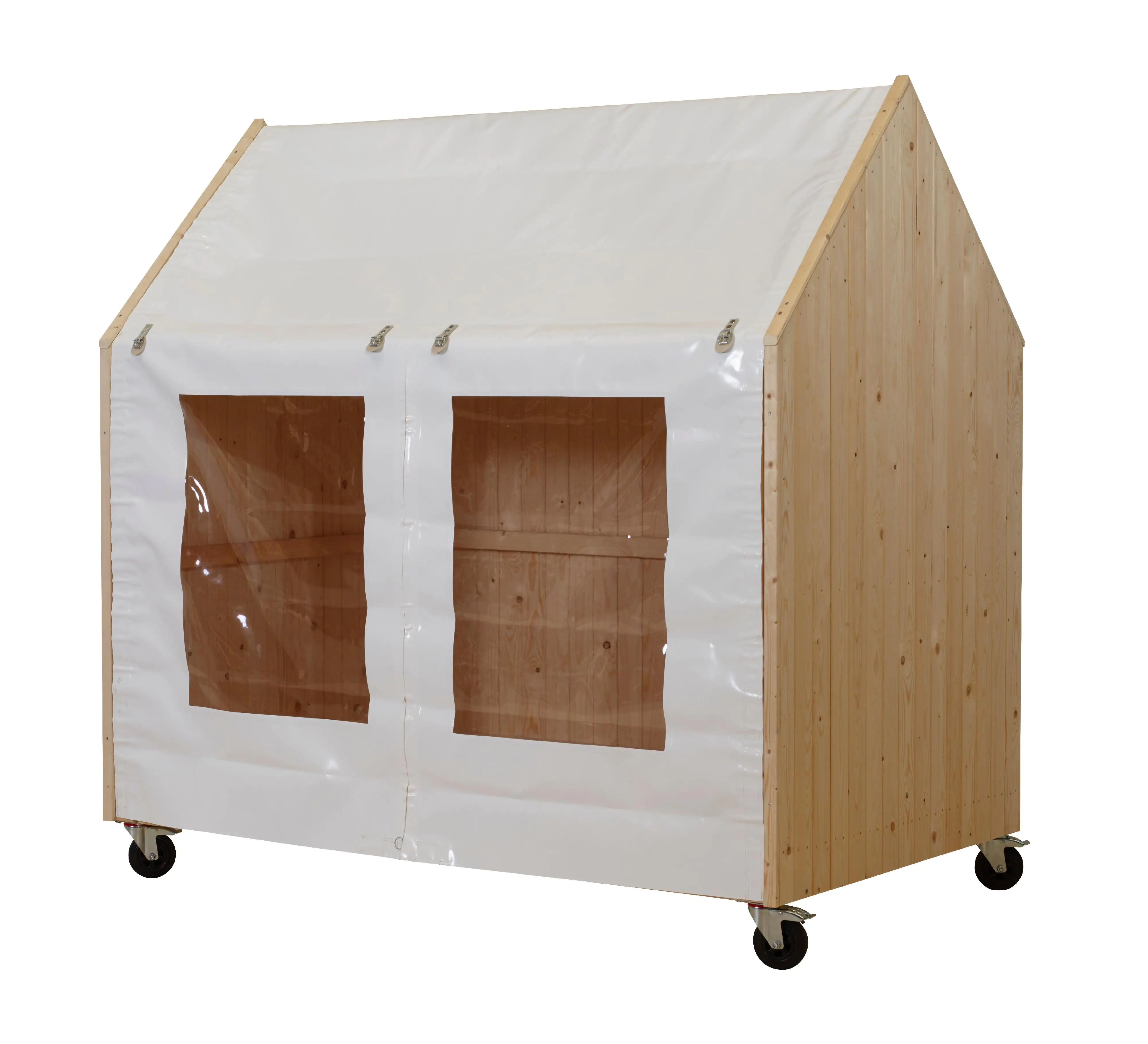 Plus Gartenhaus Shelter 203 x 121 x 198 cm natur mit Räder und Fußboden