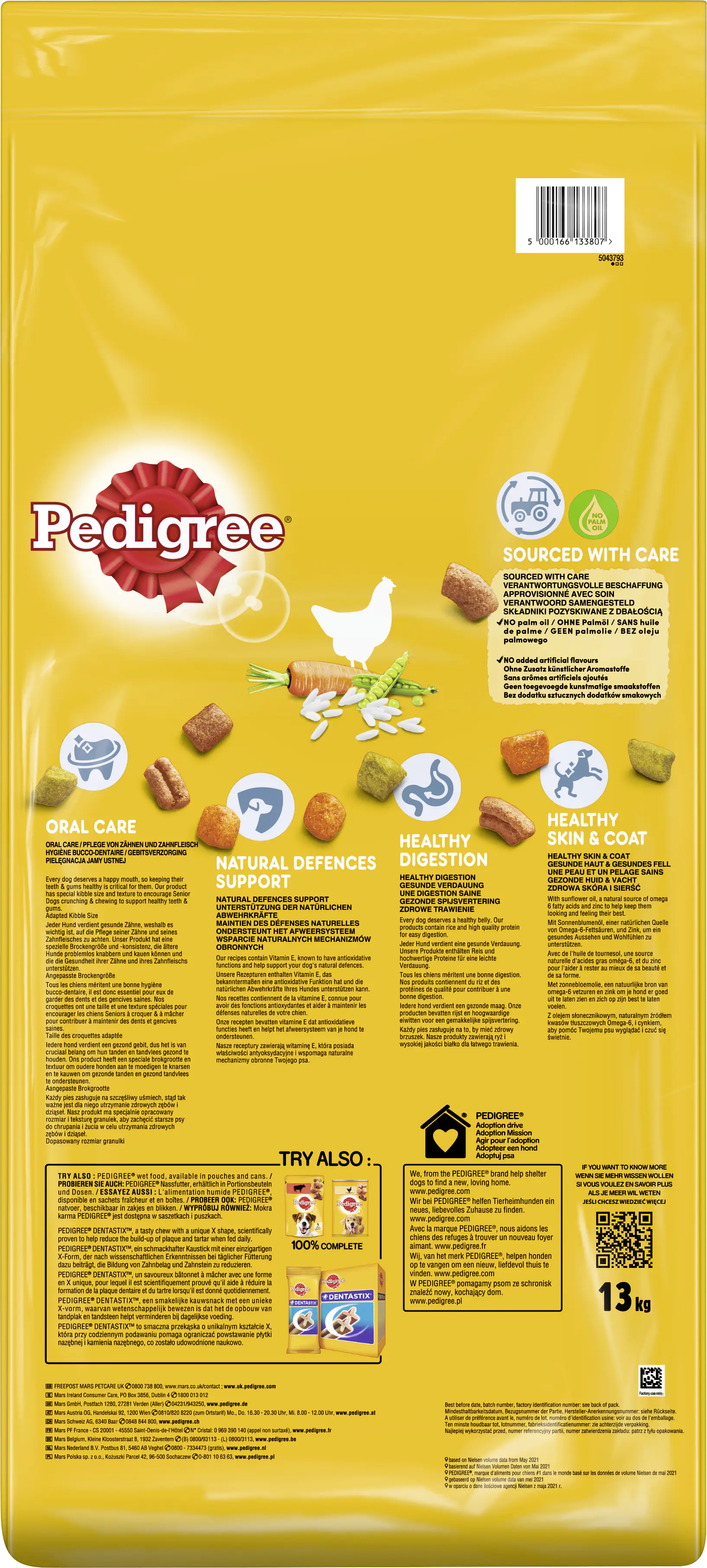 Pedigree Hundetrockenfutter Senior 13 kg Huhn, Reis & Gemüse 