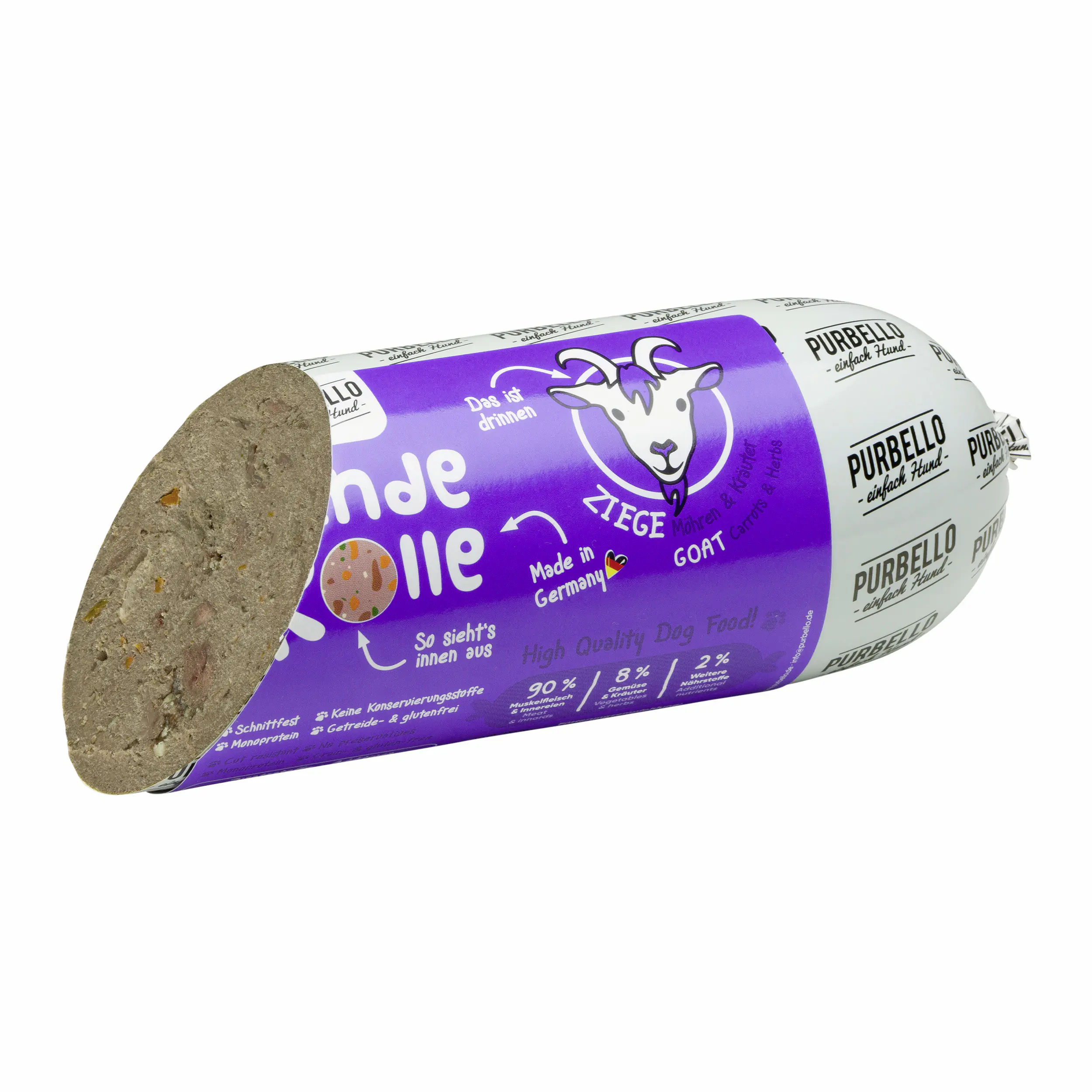 Purbello Hundefutter Rolle Adult getreidefrei 800 g Ziege