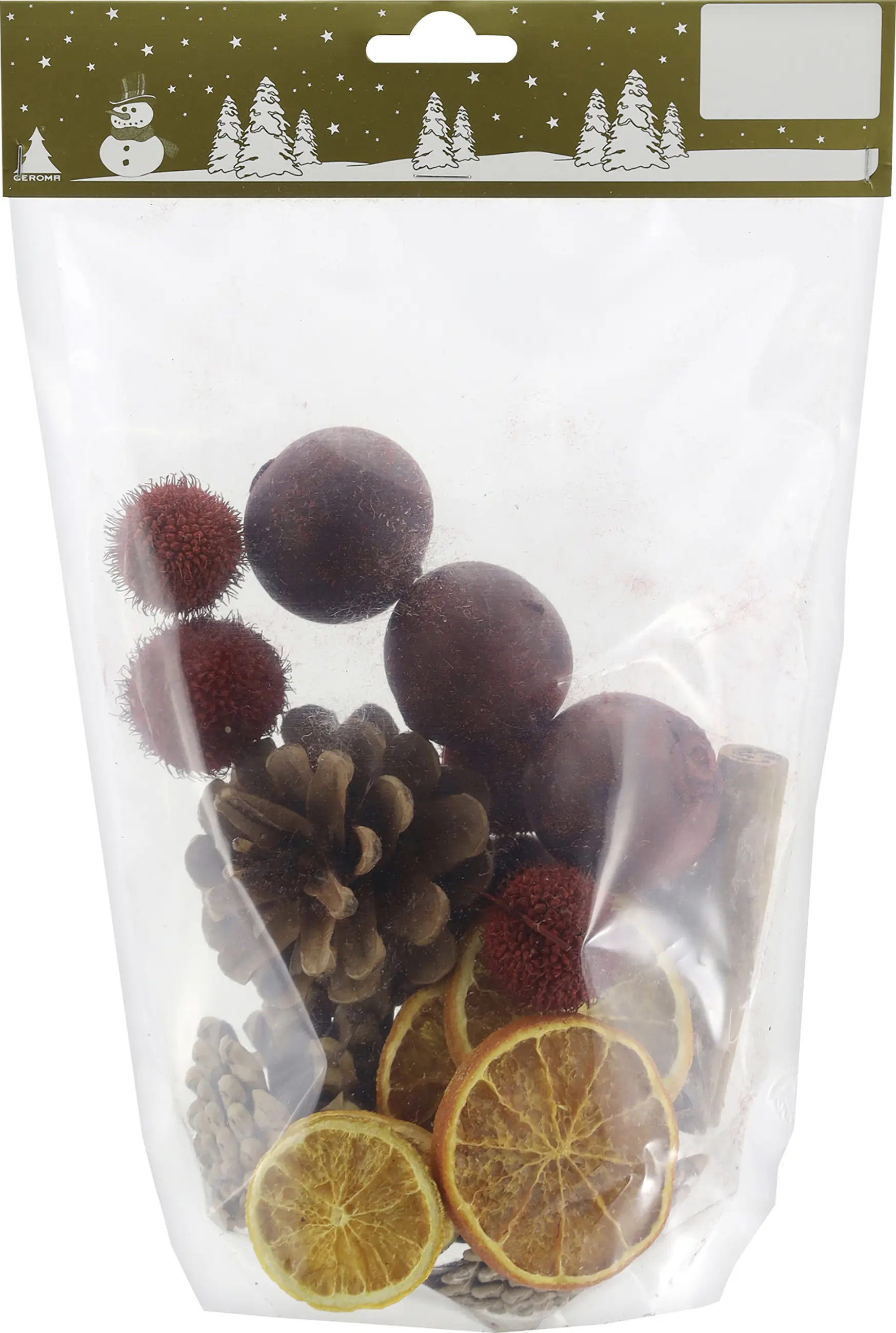 Streudeko Winter im Mischbeutel 8 cm natur-rot 21 Stück 