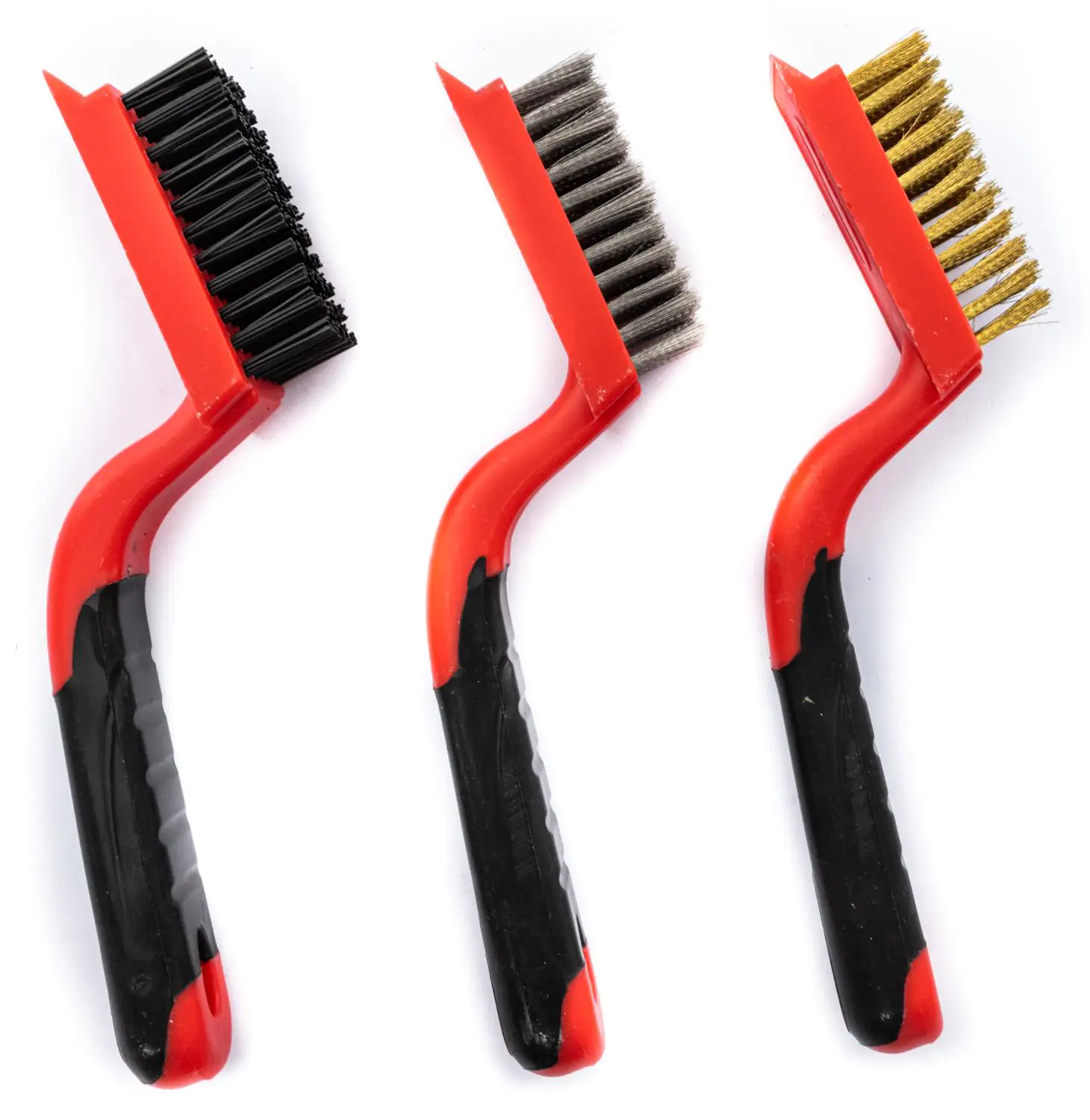 TrendLine Drahtbürsten-Set 5-reihig mit Kunststoffgriff 3 Stück