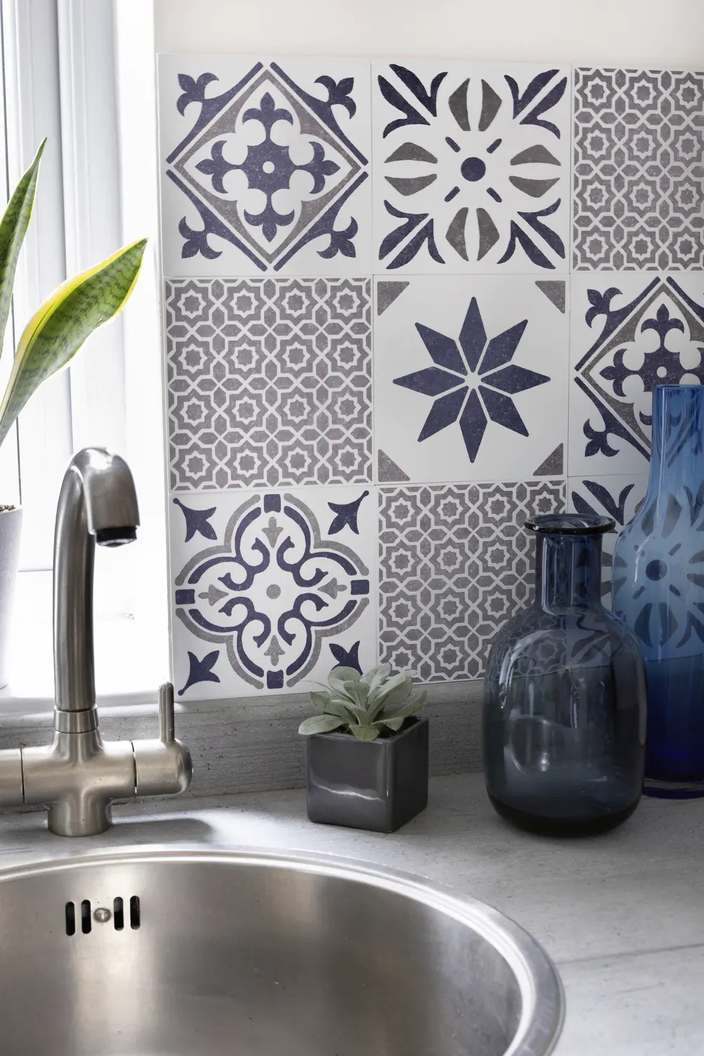 D-c-fix Wandfliesen selbstklebend Nadia blue 6er Set 15 x 15 cm