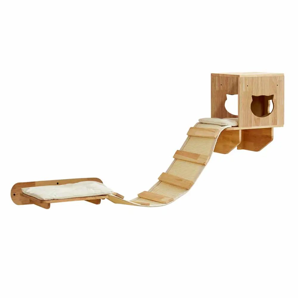 Nobby Kletterelement für Katzen Hängebrücke mit Kuschelhöhle und Plattform Aci