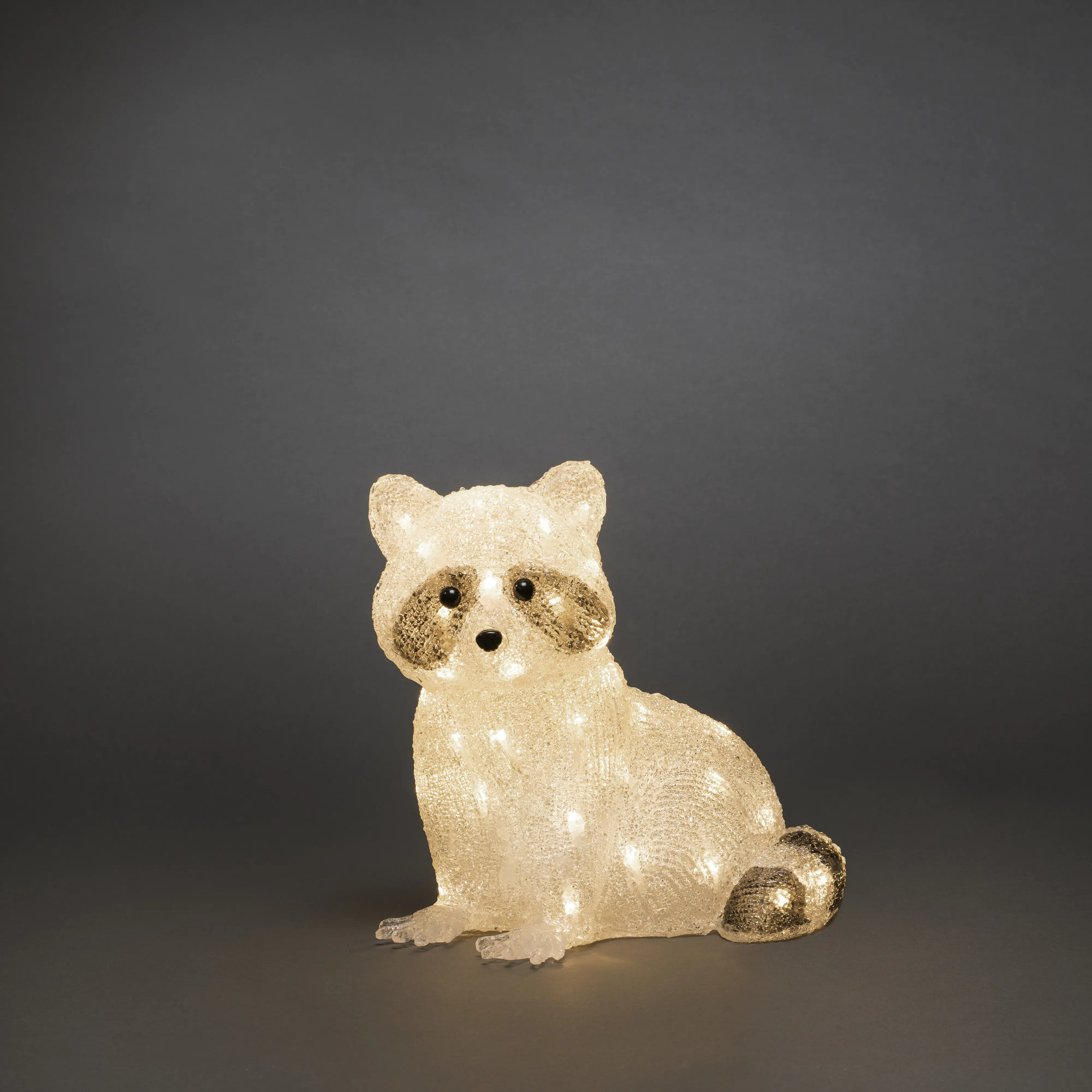 Konstsmide LED Acrylwaschbär sitzend Außen 48 warmweiße Dioden