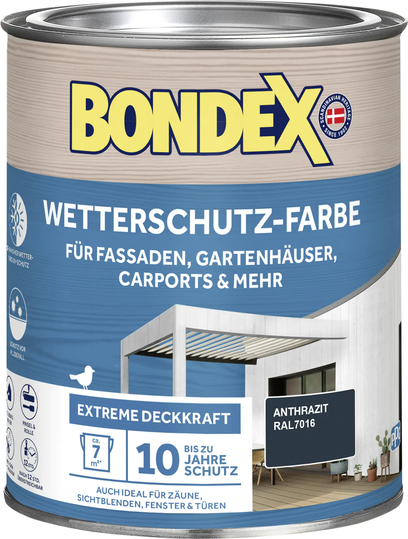 Bondex Wetterschutzfarbe 0,75 L anthrazit Bondex Wetterschutzfarbe 0,75 L anthrazit