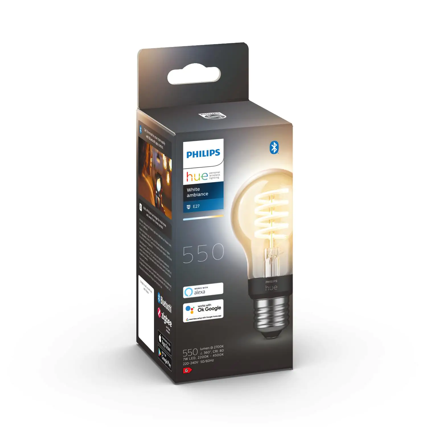 Philips Hue LED Leuchtmittel White Ambiance E27 7 W