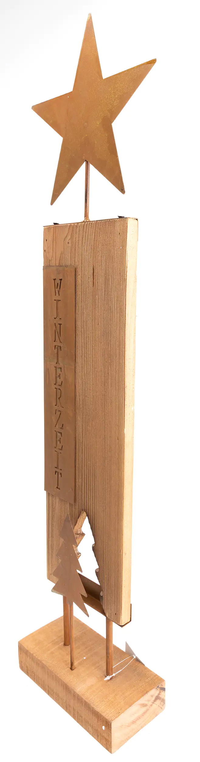 4333692193719_02 TrendLine Weihnachtsaufsteller Holz Winterzeit Stern 73 x 18 cm rost