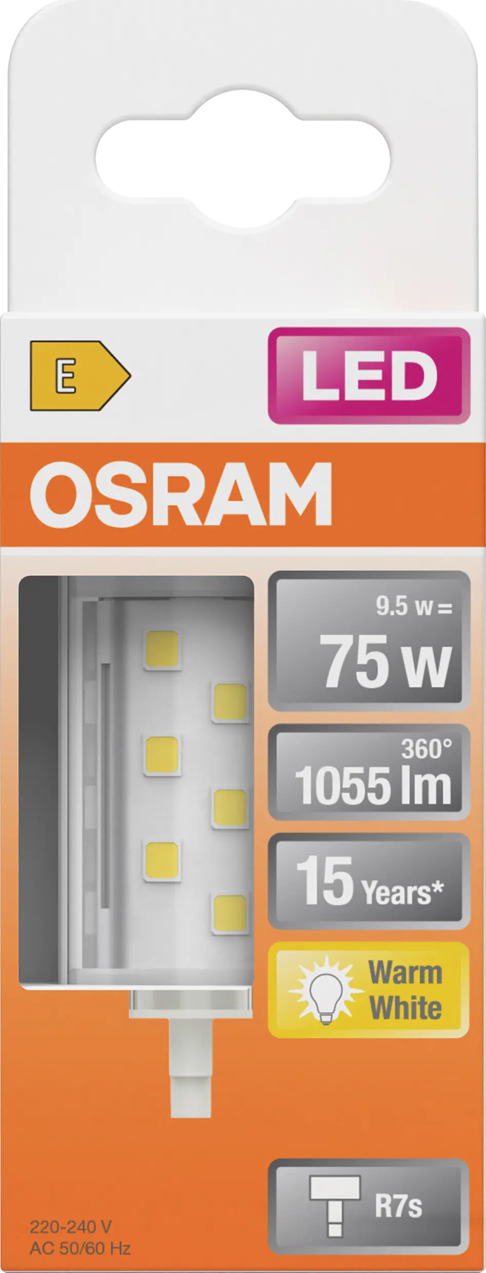 Osram LED Leuchtmittel Slim78 9,5 W warmweiß
