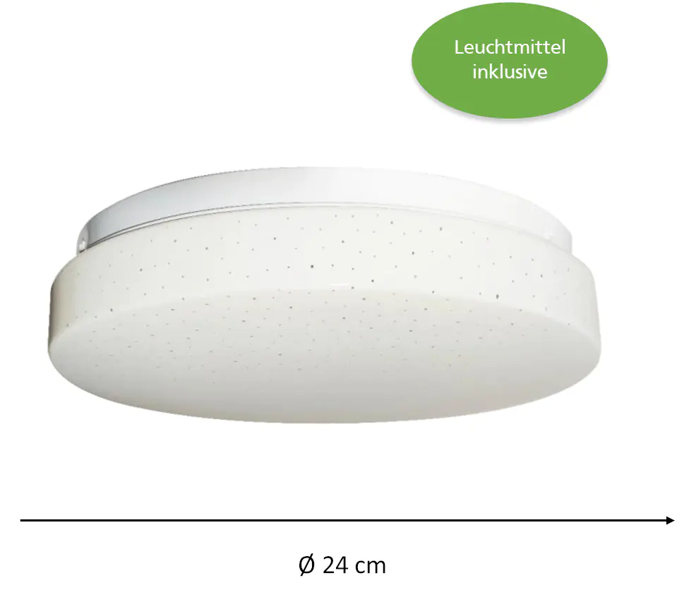 Primaster LED Deckenleuchte Boston mit Sternenhimmel 24 x 6 cm weiß 