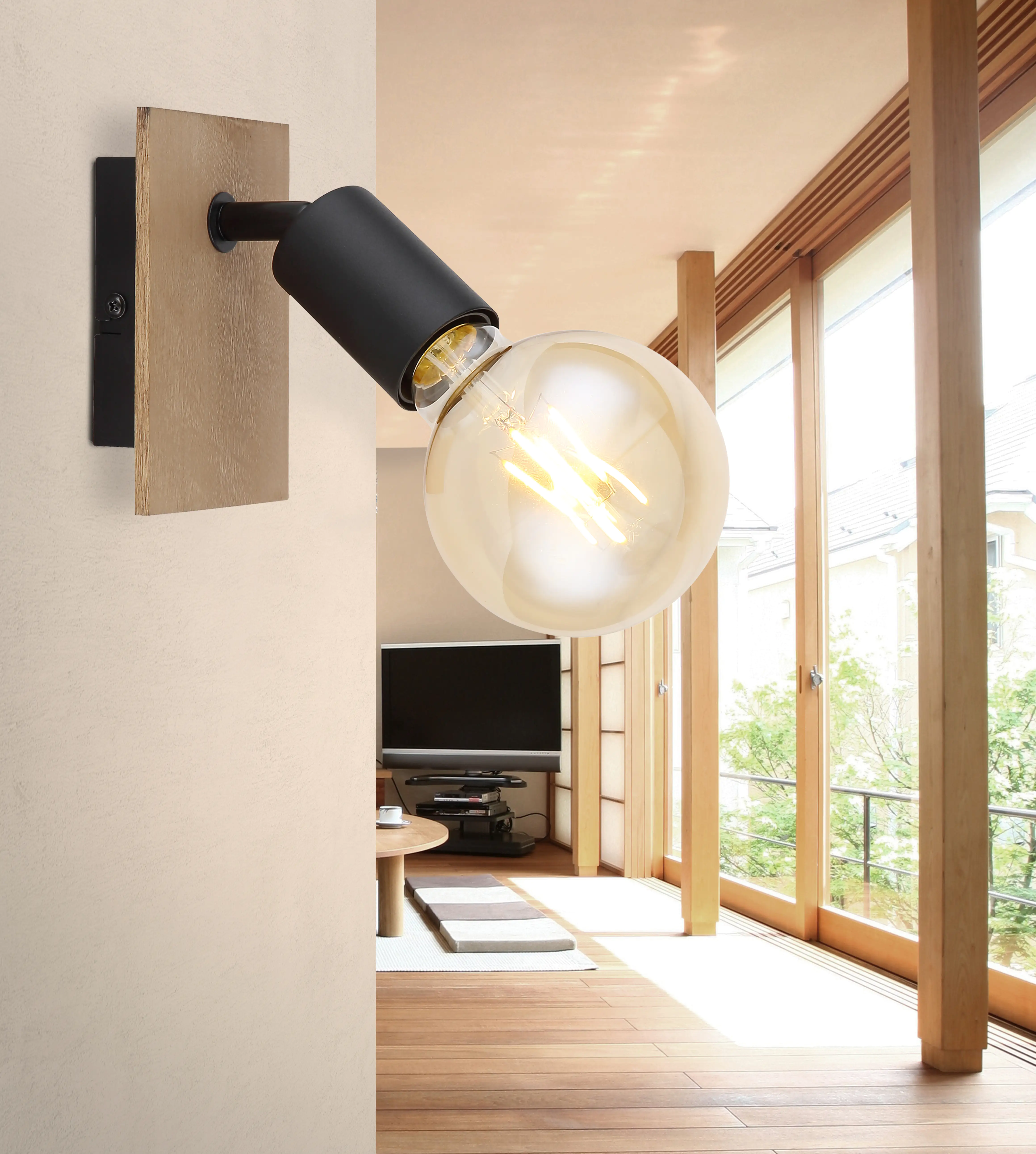 9007371428922_2 Globo 1er Spot Martha schwarz-braun 10 x 9 cm E27, max. 60 W