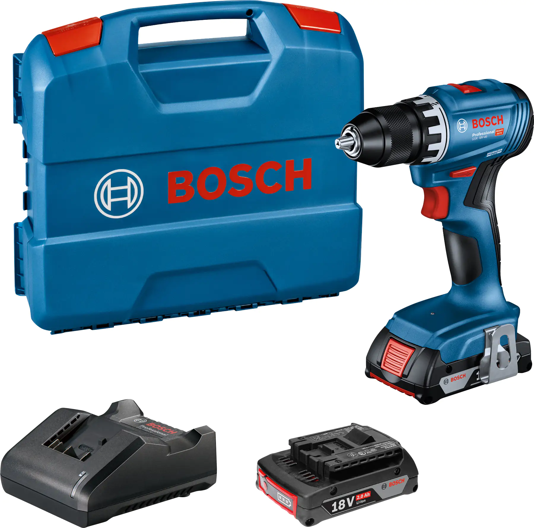 Bosch Professional Akku-Bohrschrauber GSR 18V-45 2 Ah Bosch Professional Akku-Bohrschrauber GSR 18V-45 2 Ah