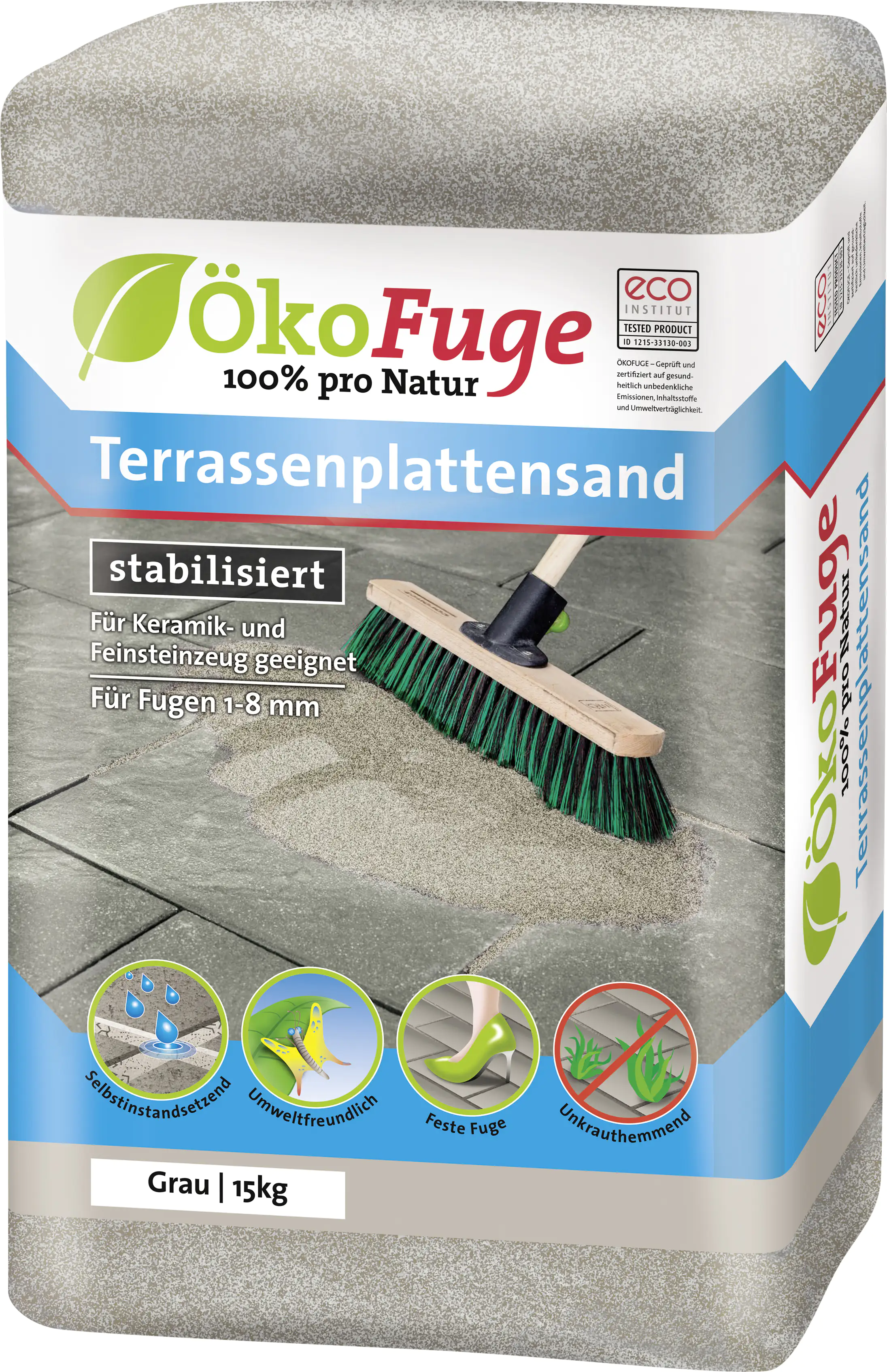 ÖkoFuge Terrassenplattensand grau 15 kg ÖkoFuge Terrassenplattensand grau 15 kg