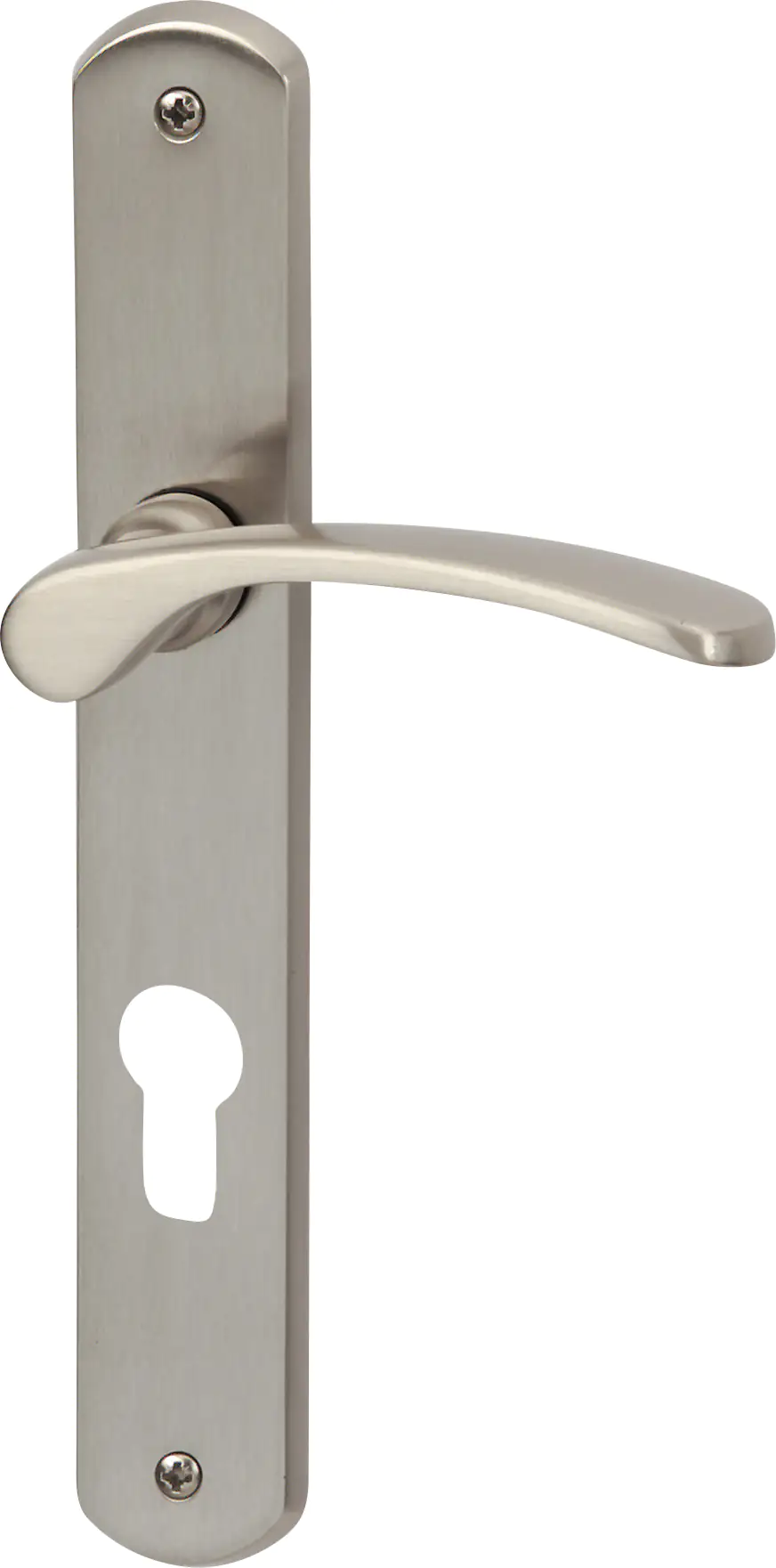 Alpertec PZ-Langschildgarnitur Amos Messing silber abgerundet Alpertec PZ-Langschildgarnitur Amos Messing silber abgerundet