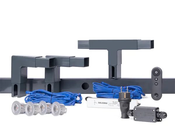 Alberts Beleuchtungsset Highlight für Doppelstabmatten 5 m lang anthrazit