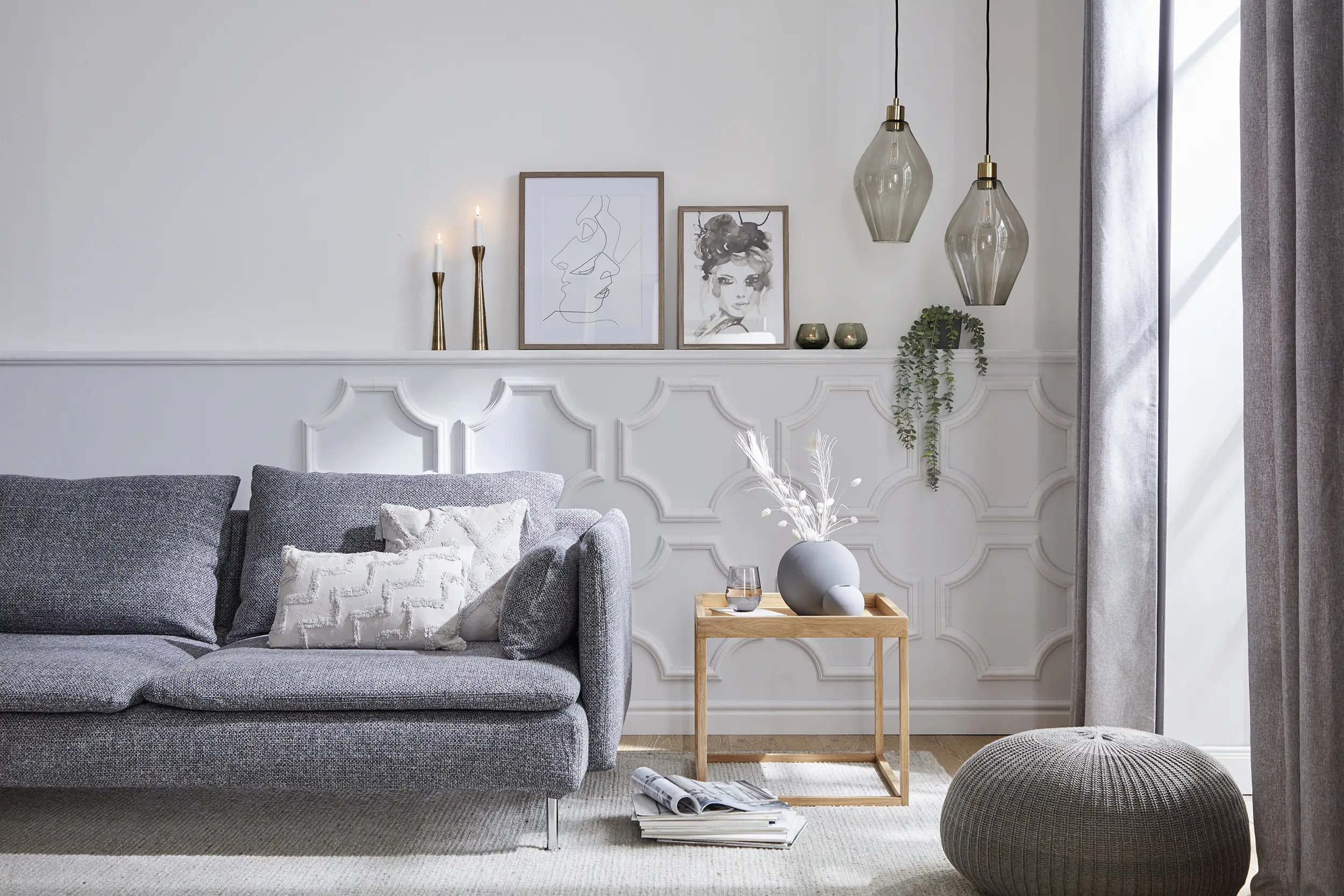 Decosa Viertelbogen Michelle weiß, 4-teilig