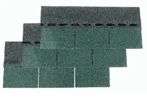 Easy Rechteck Bitumen-Dachschindeln grün Easy Rechteck Bitumen-Dachschindeln grün