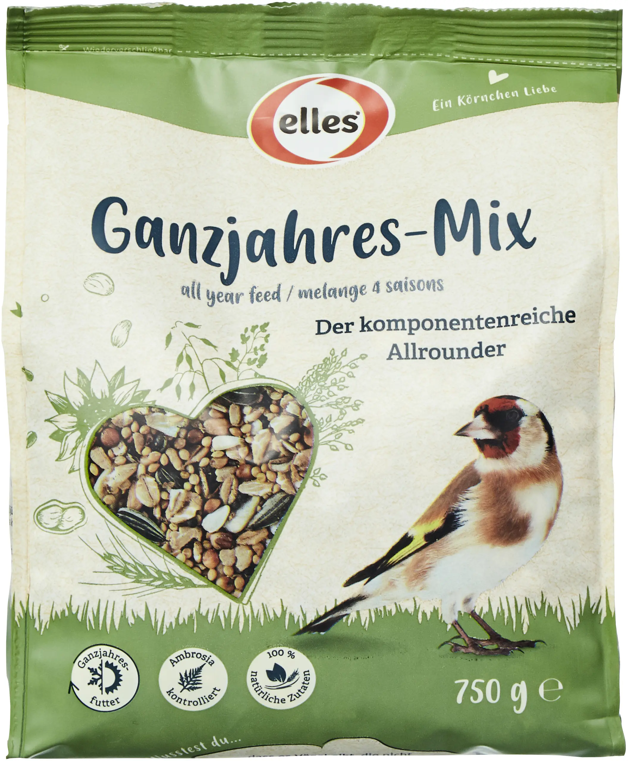 Elles Wildvogelfutter Ganzjahres-Mix 750 g