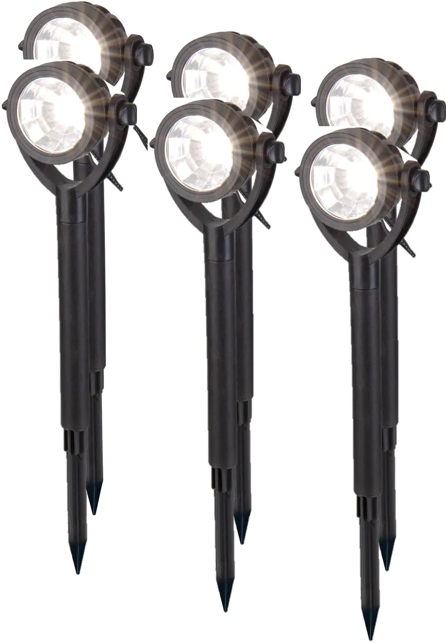 Light & More LED Solarleuchte Erdspieß 6er Set schwarz Light & More LED Solarleuchte Erdspieß 6er Set schwarz