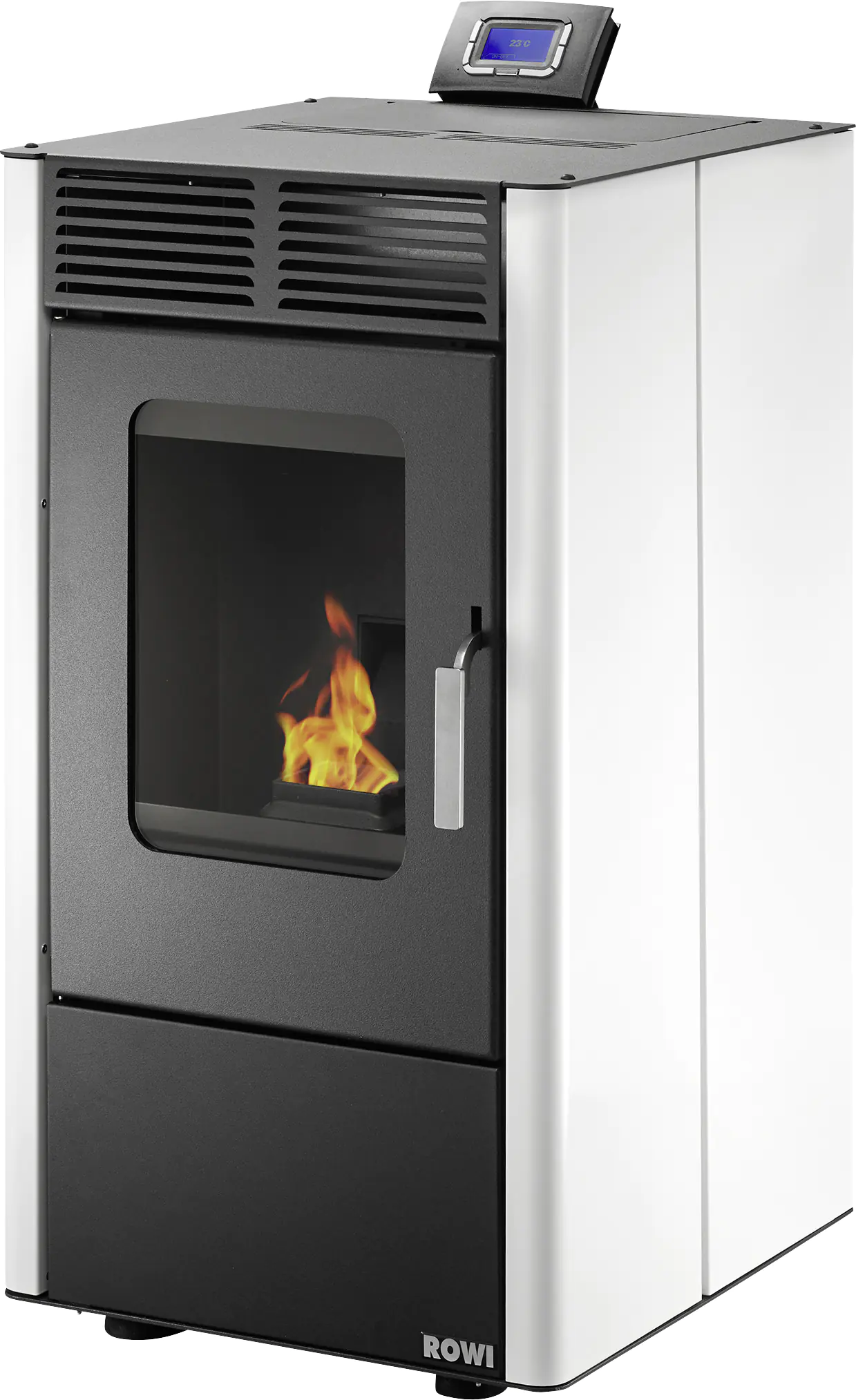 Rowi Pellet-Heizofen Modesto weiß schwarz 6000 Watt 87 x 47 x 57 cm