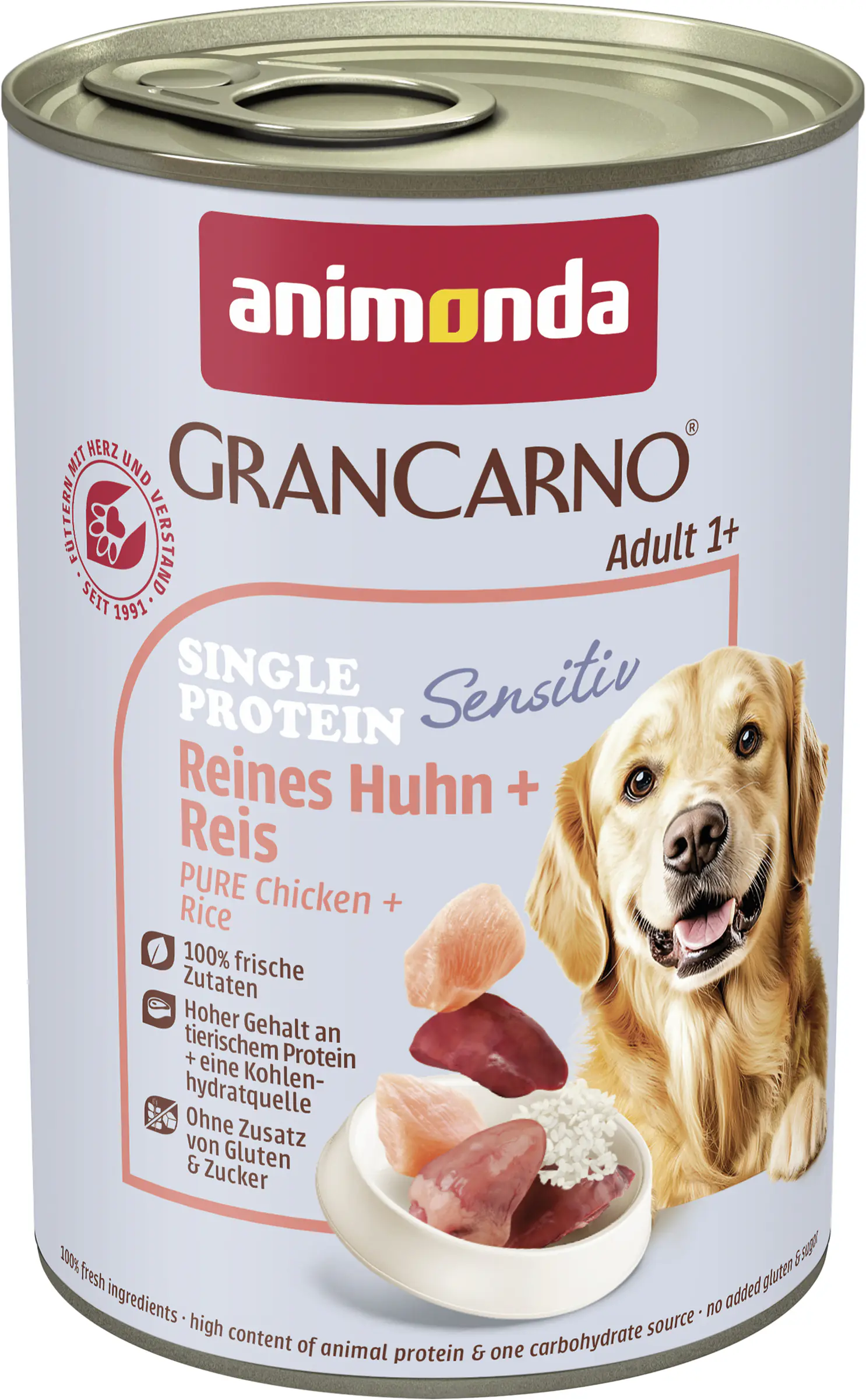 Animonda Grancarno Hundenassfutter Adult 400 g Huhn & Reis