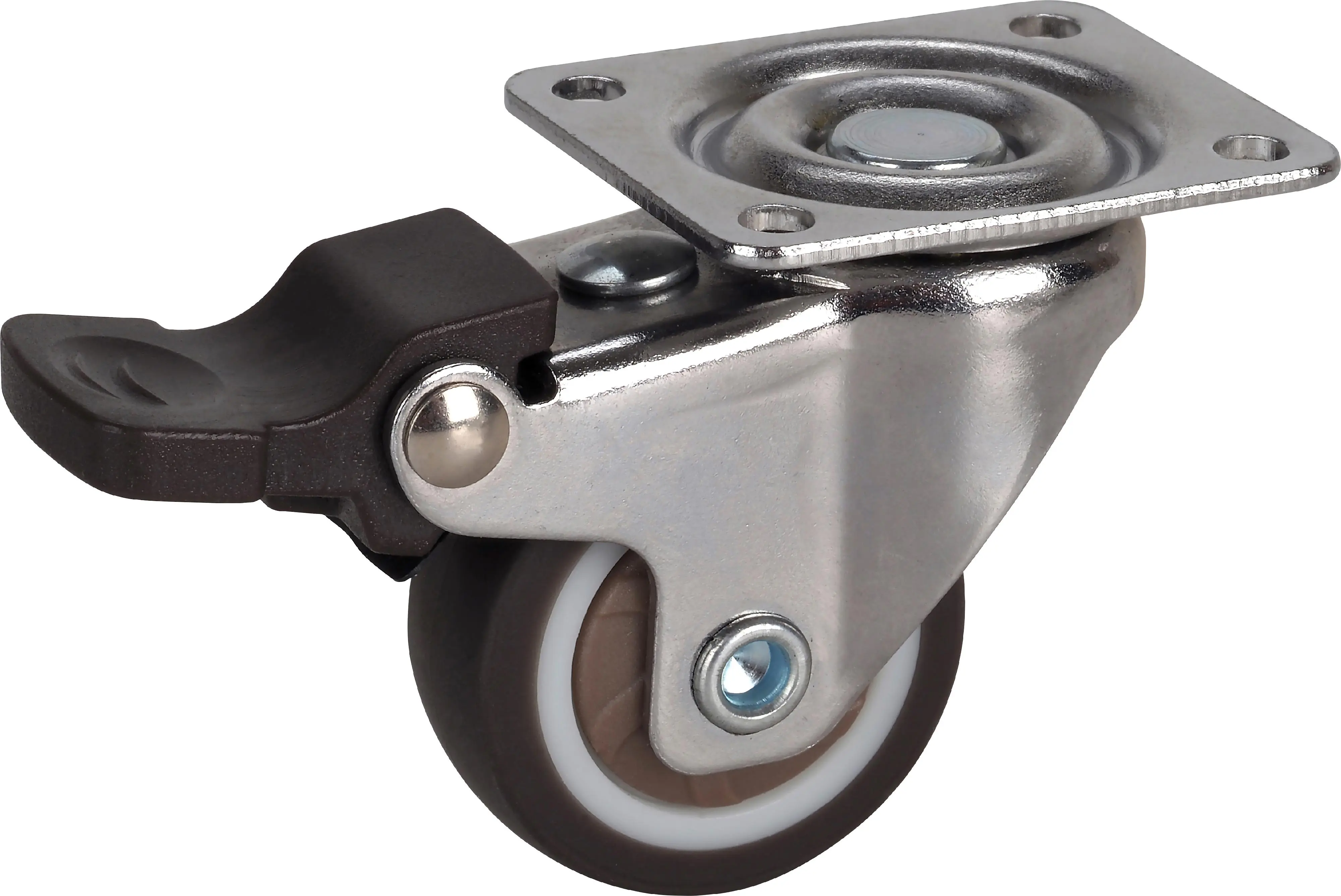 Möbel-Lenkrolle mit Radfeststeller 32 x 12,5 mm Tragkr. 20 kg