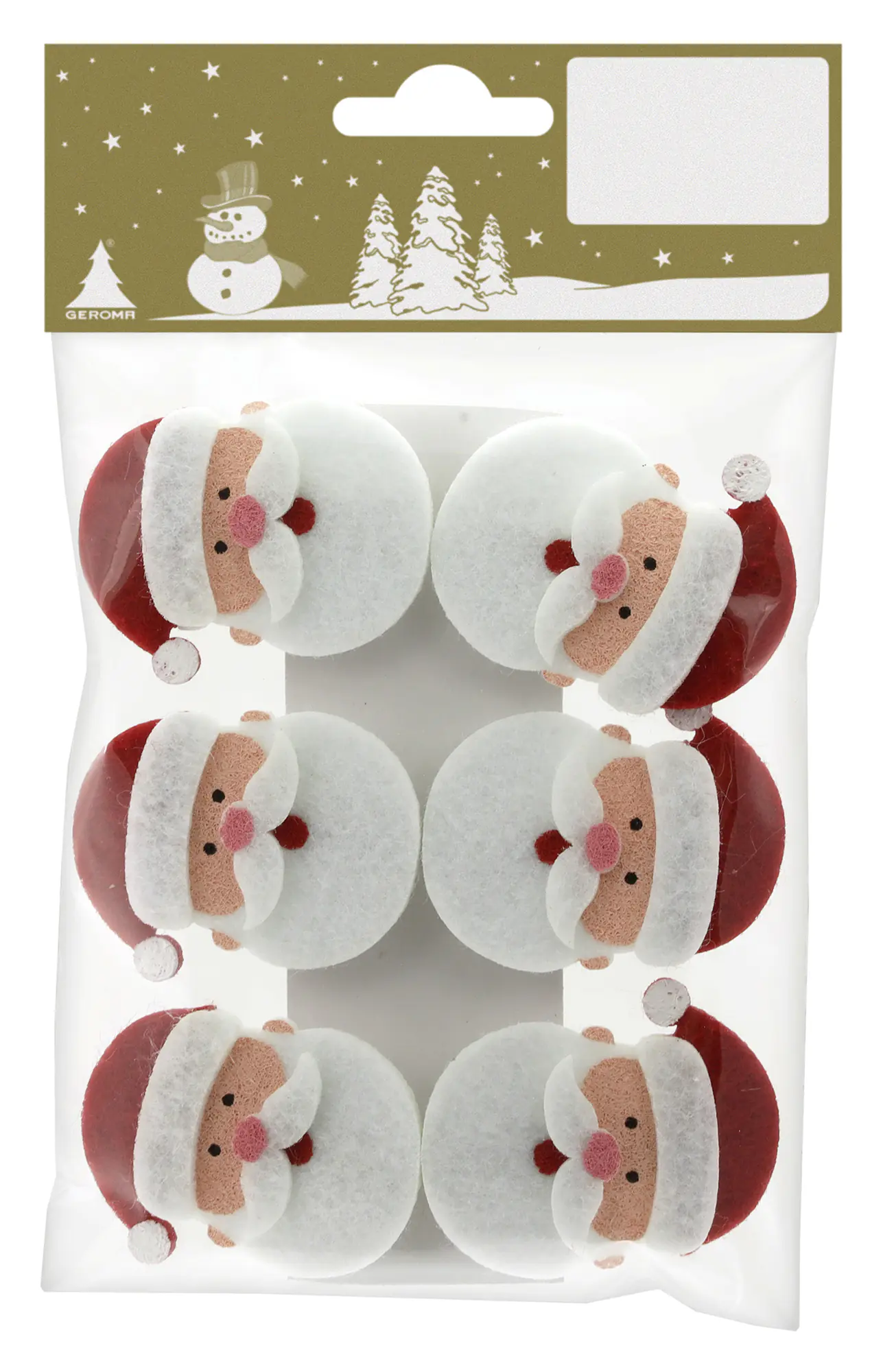 Dekoclips Santa Filz 5 cm rot-weiß 6 Stück Dekoclips Santa Filz 5 cm rot-weiß 6 Stück