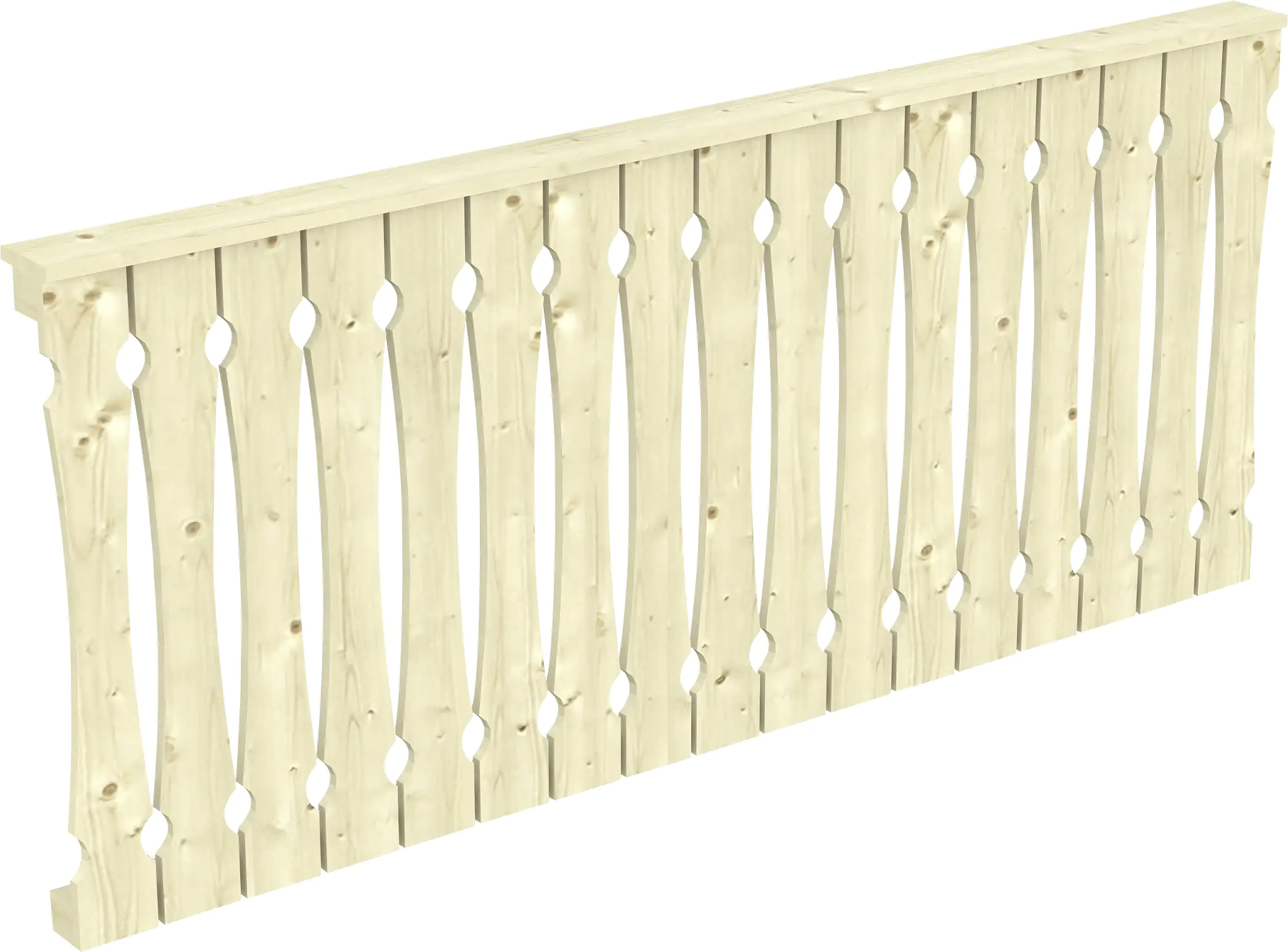 SKAN HOLZ Brüstung Balkonschalung 220 x 96 cm, Fichte, natur