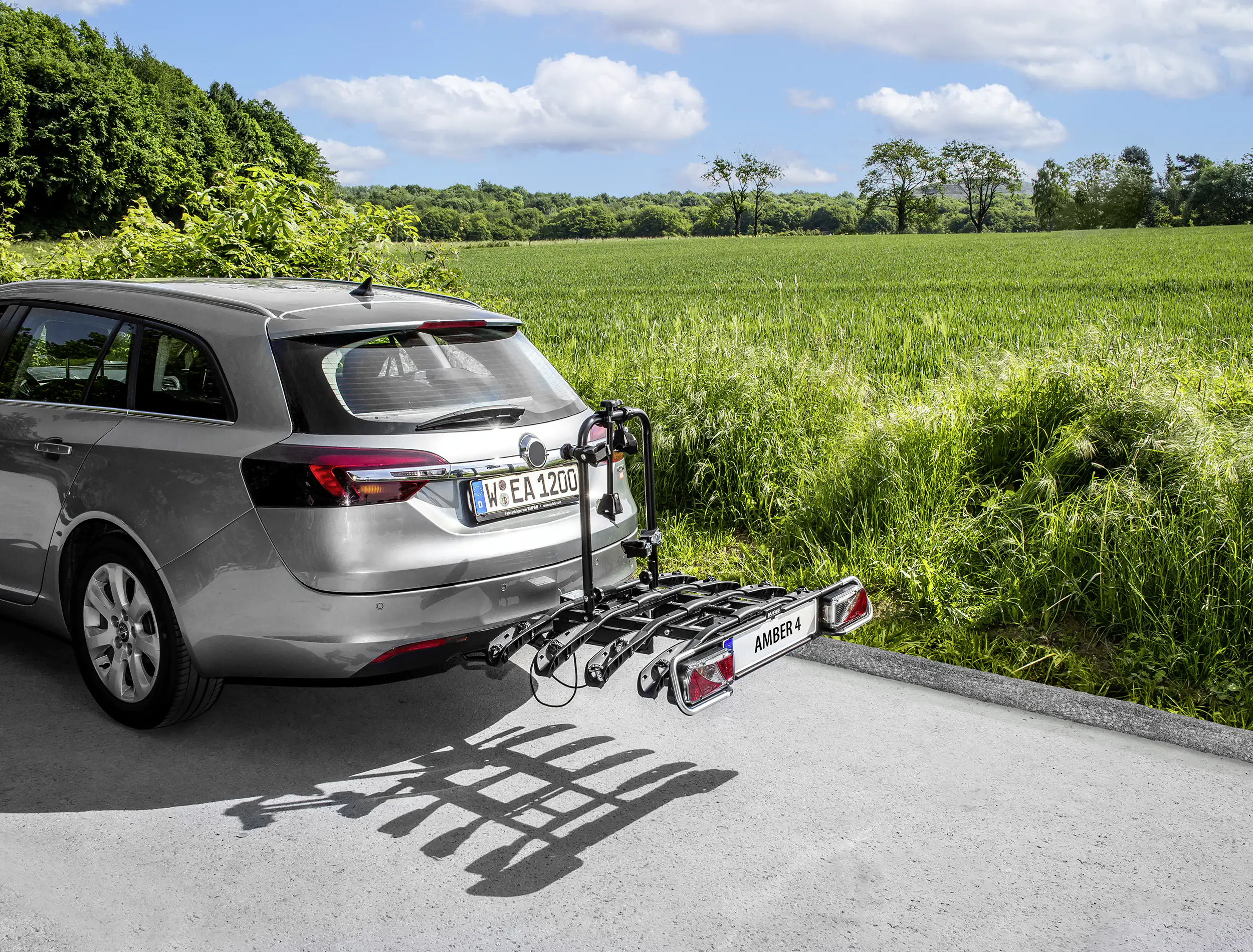 4017681115561_2919978 EUFAB Fahrradheckträger Amber IV für 4 Fahrräder abklappbar