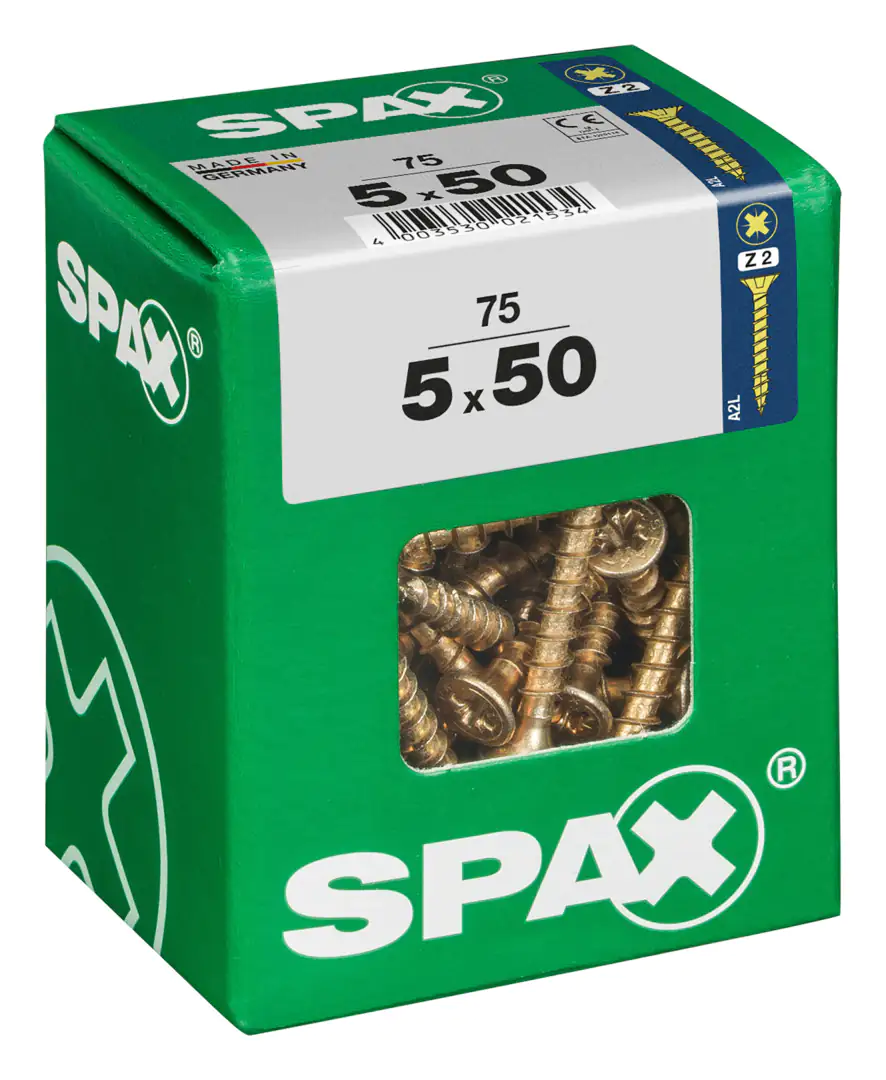 Spax Universalschrauben 5.0 x 50 mm PZ 2 - 75 Stk.