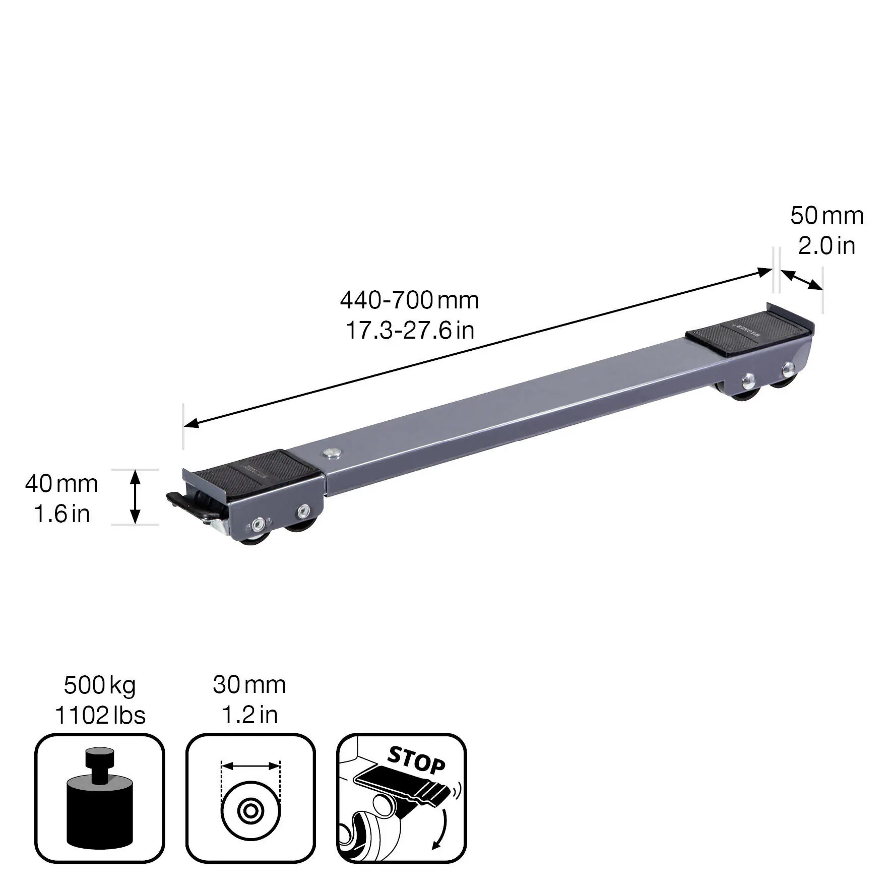 Wagner Möbelheber mit Anti-Rutschgummi ausziehbar 44-70 cm Traglast 500 kg Wagner Möbelheber mit Anti-Rutschgummi ausziehbar 44-70 cm Traglast 500 kg