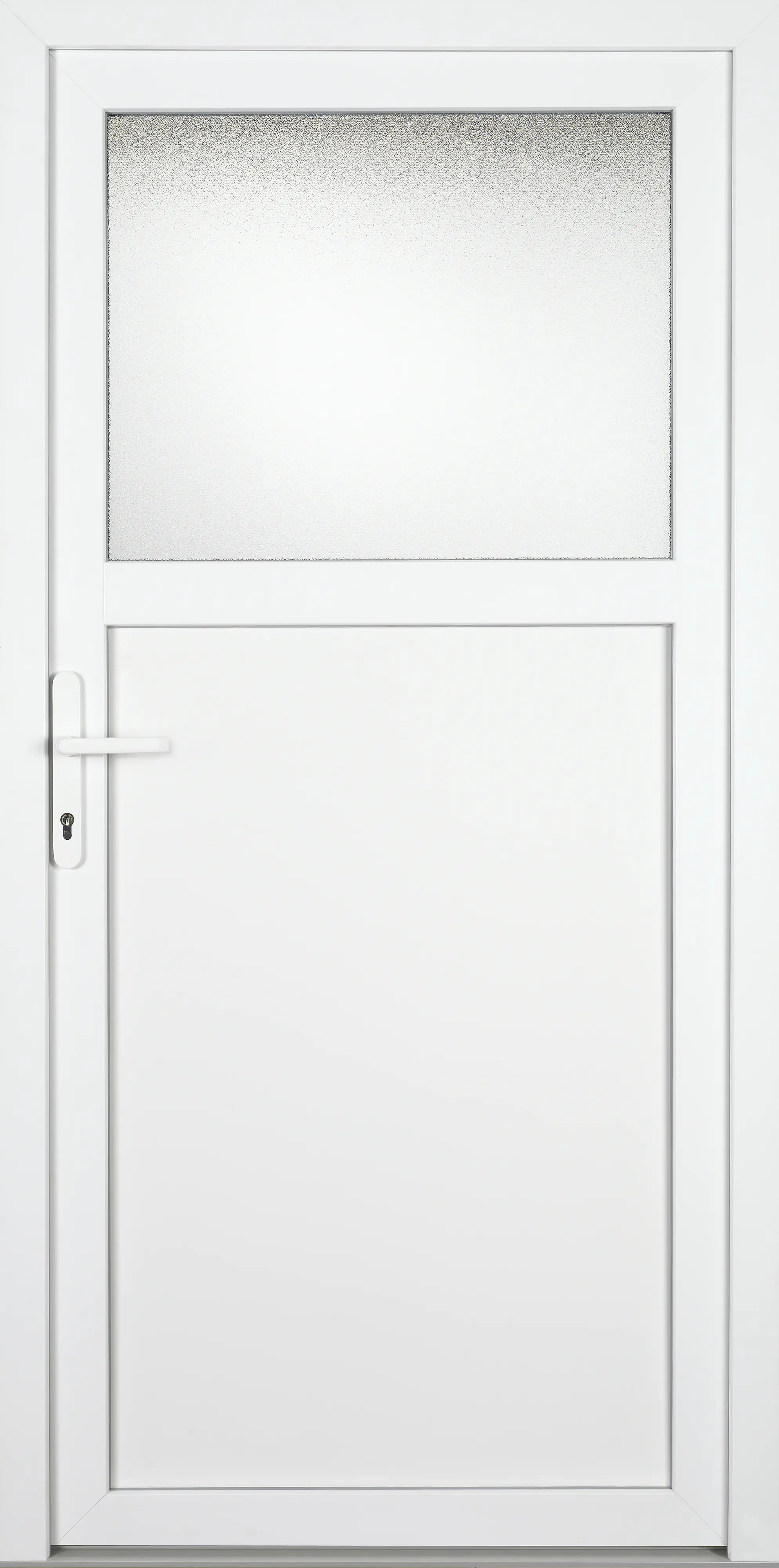 Kunststoff-Nebeneingangstür 98 x 198 cm DIN links weiß 5-fach verriegelt  Kunststoff-Nebeneingangstür 98 x 198 cm DIN links weiß 5-fach verriegelt