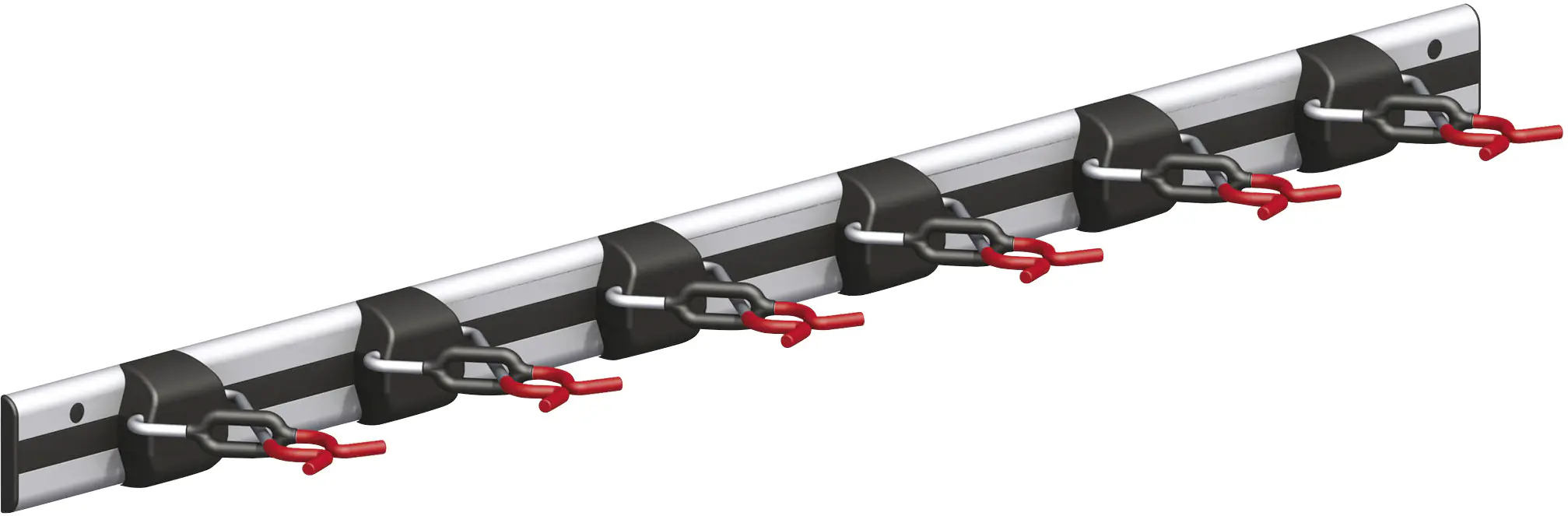 coaxis®-Set, Schiene mit Gerätehaltern 1000 mm Aluminium roh rot gummiert coaxis®-Set, Schiene mit Gerätehaltern 1000 mm Aluminium roh rot gummiert