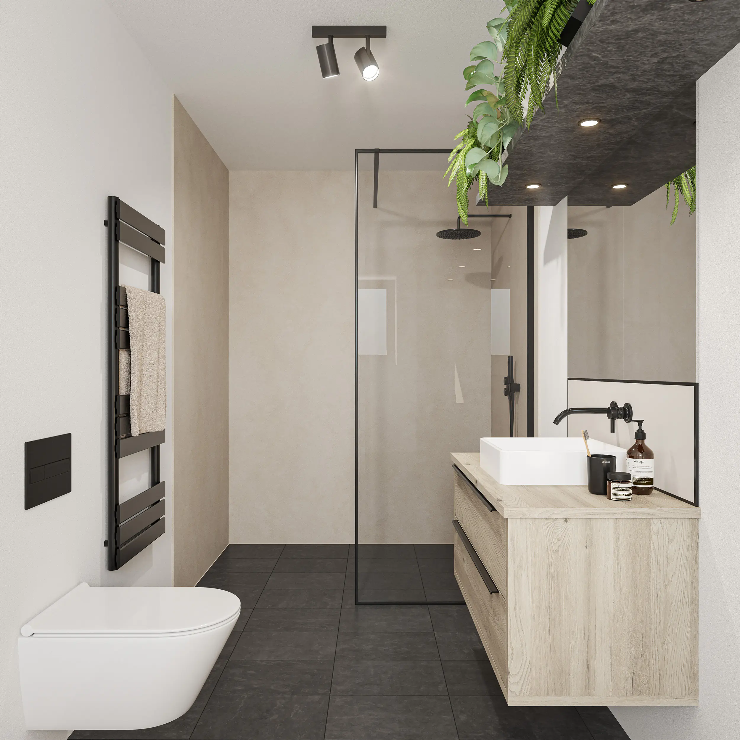 Wetwall Elite Wandpaneel  Cream Stone 120 x 242 cm mit abgerundeter Abschlusskante