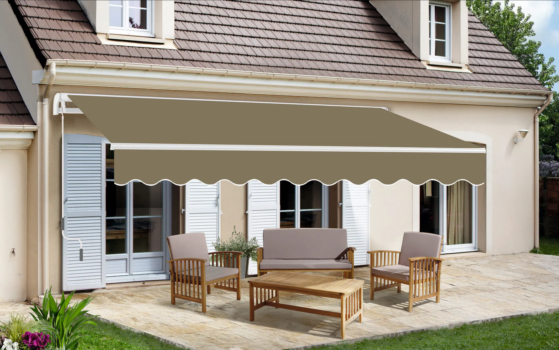 Trendline Gelenkarm-Markise 2,95 x 2,5 m beige