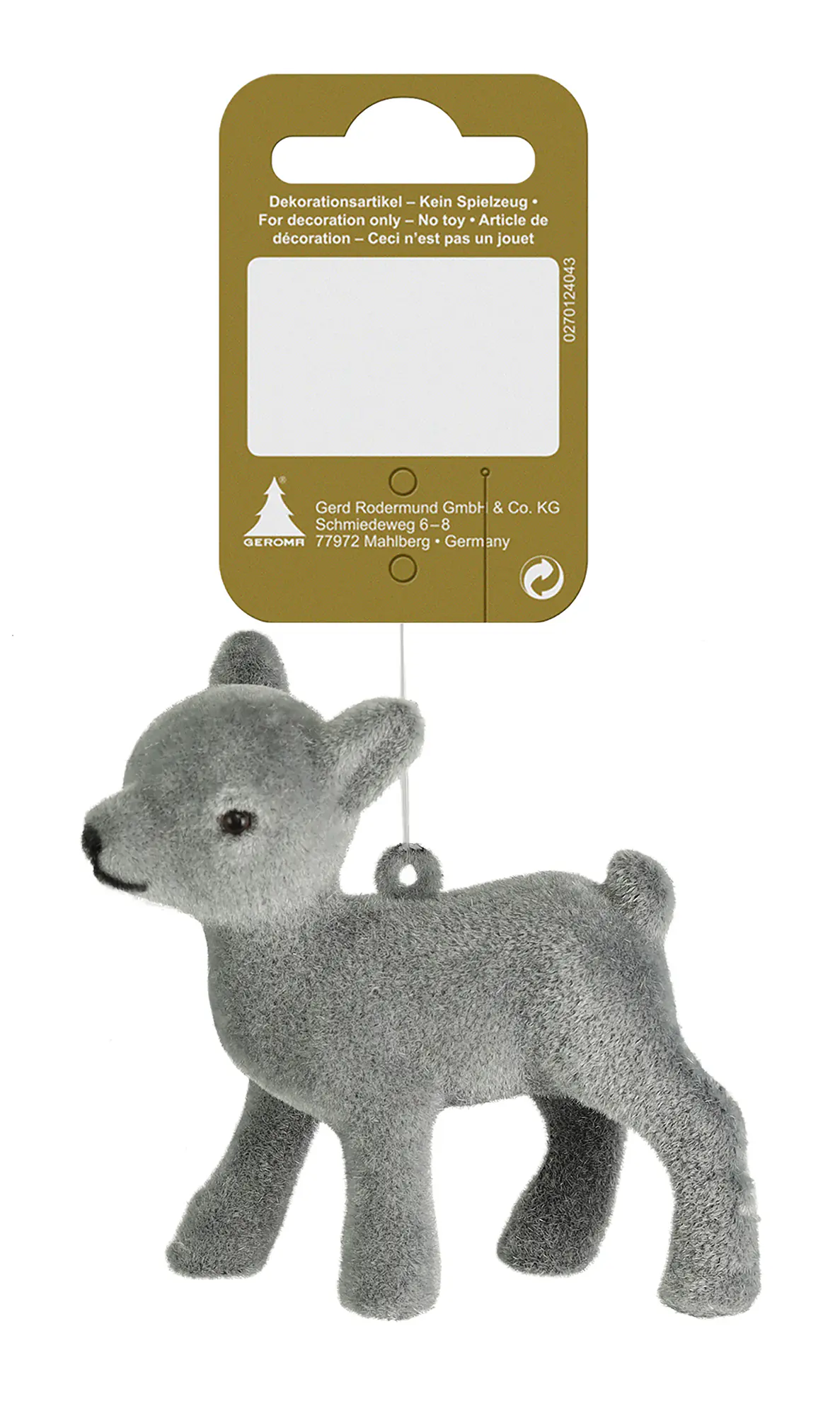 Dekofigur Bambi aus Kunststoff 8 cm grau 1 Stück