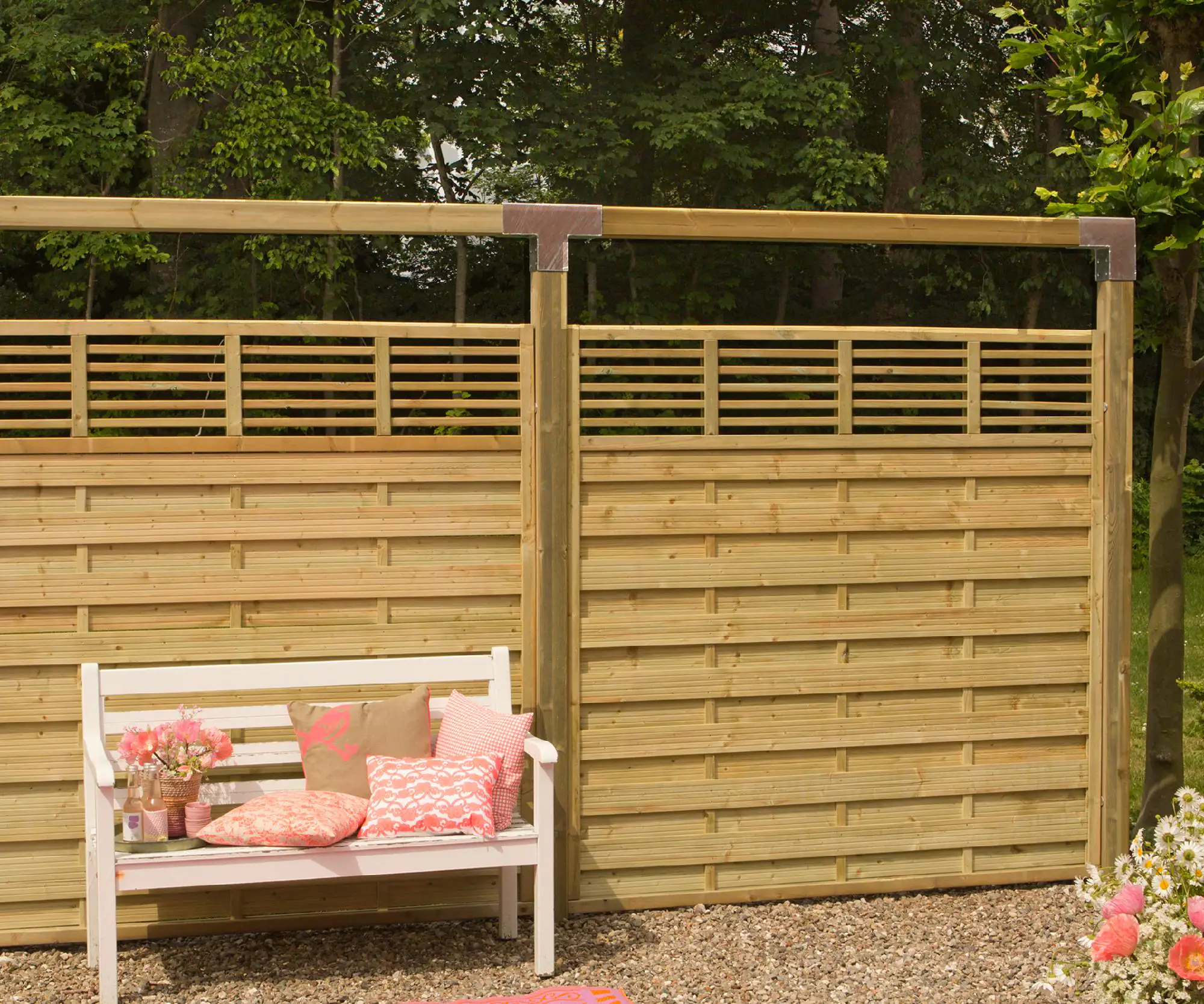 Plus Sichtschutzelement Newline 180 x 180 cm druckimprägniert