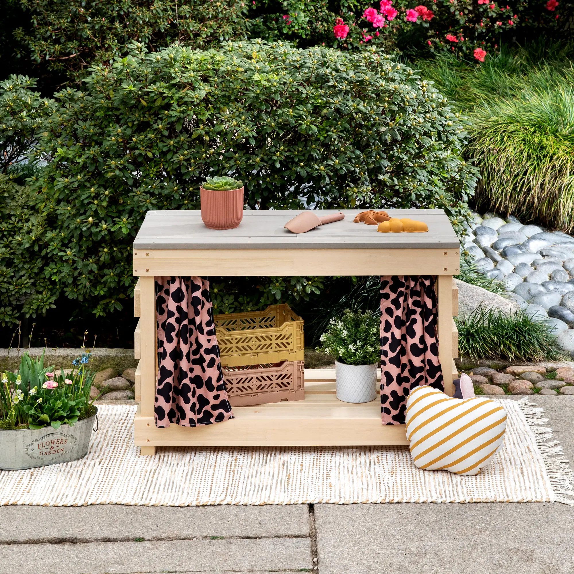 MUDDY BUDDY® Matschtisch Little Leo natur-puderrosa