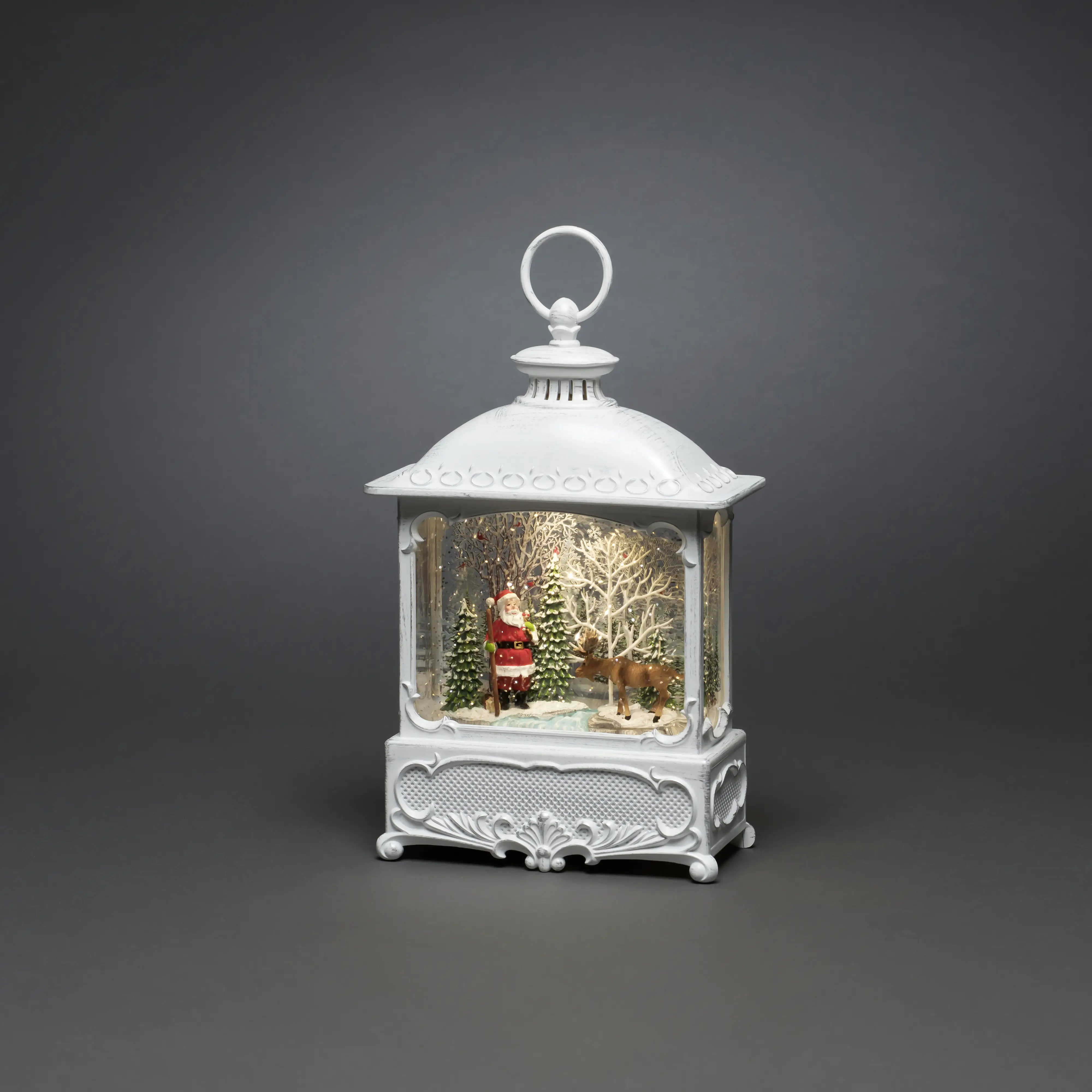 Konstsmide Wasserlaterne Weihnachtsmann , Elch beleuchtet, 18 x 8,6 x 30 cm