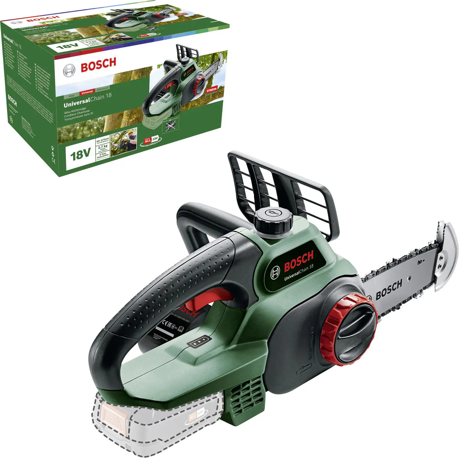 Bosch Akku-Kettensäge UniversalChain 18 18V 2,5 Ah Solo Bosch Akku-Kettensäge UniversalChain 18 18V 2,5 Ah Solo