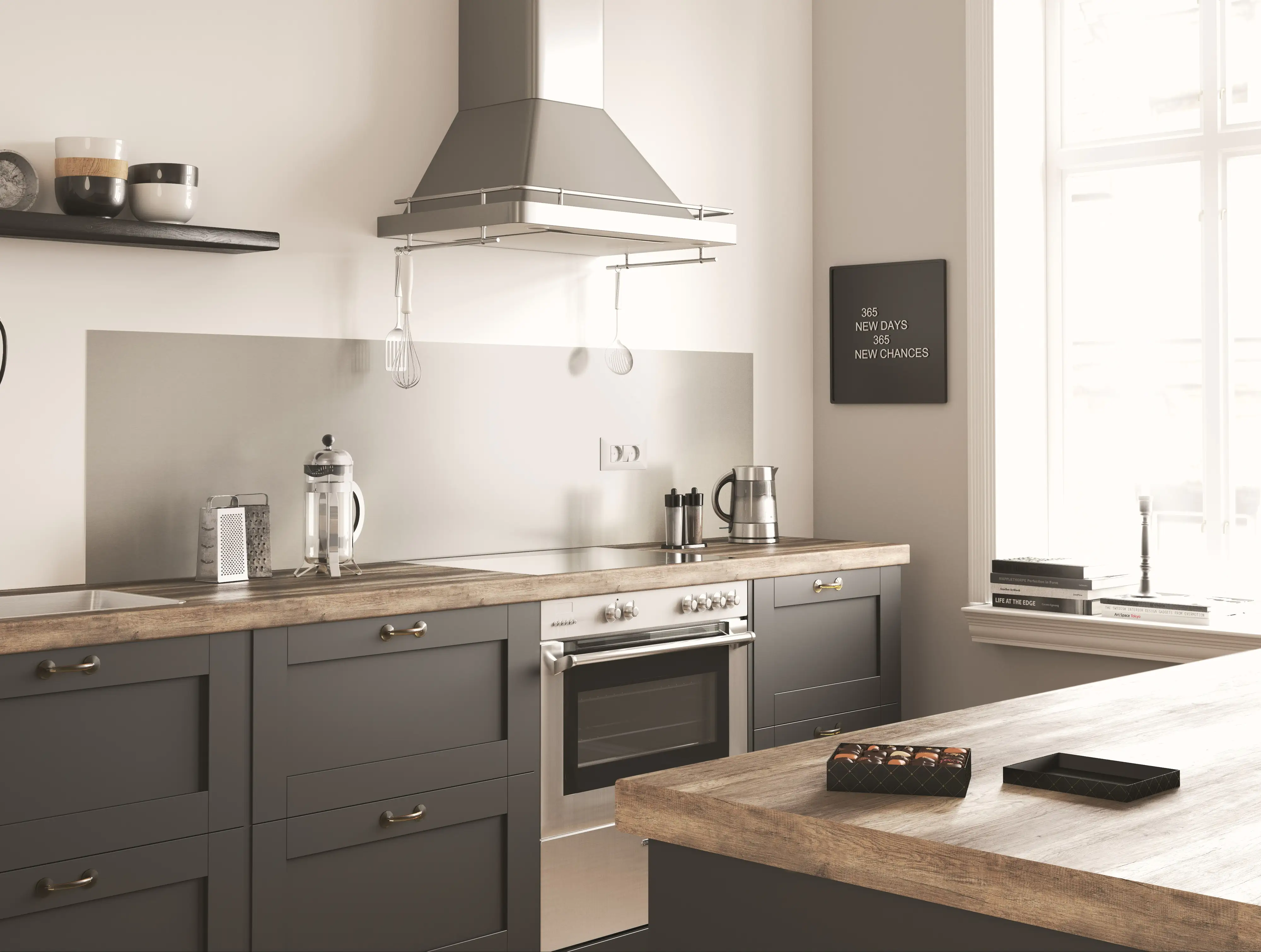 Küchenrückwand WandArt Easy stahl 80 x 58,5 cm