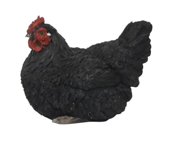 Dekofigur Henne sitzend - schwarz 20 x 17,5 x 26 cm