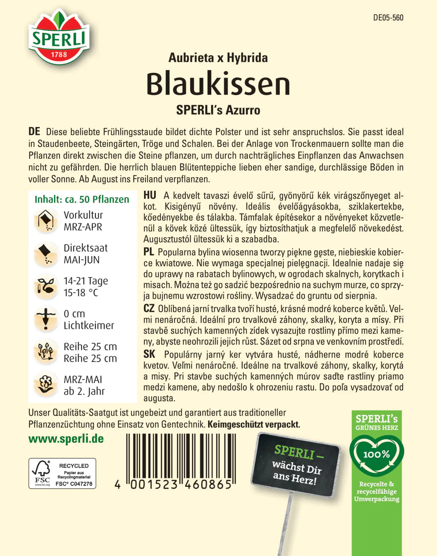 Sperli Blaukissen SPERLI's Azurro