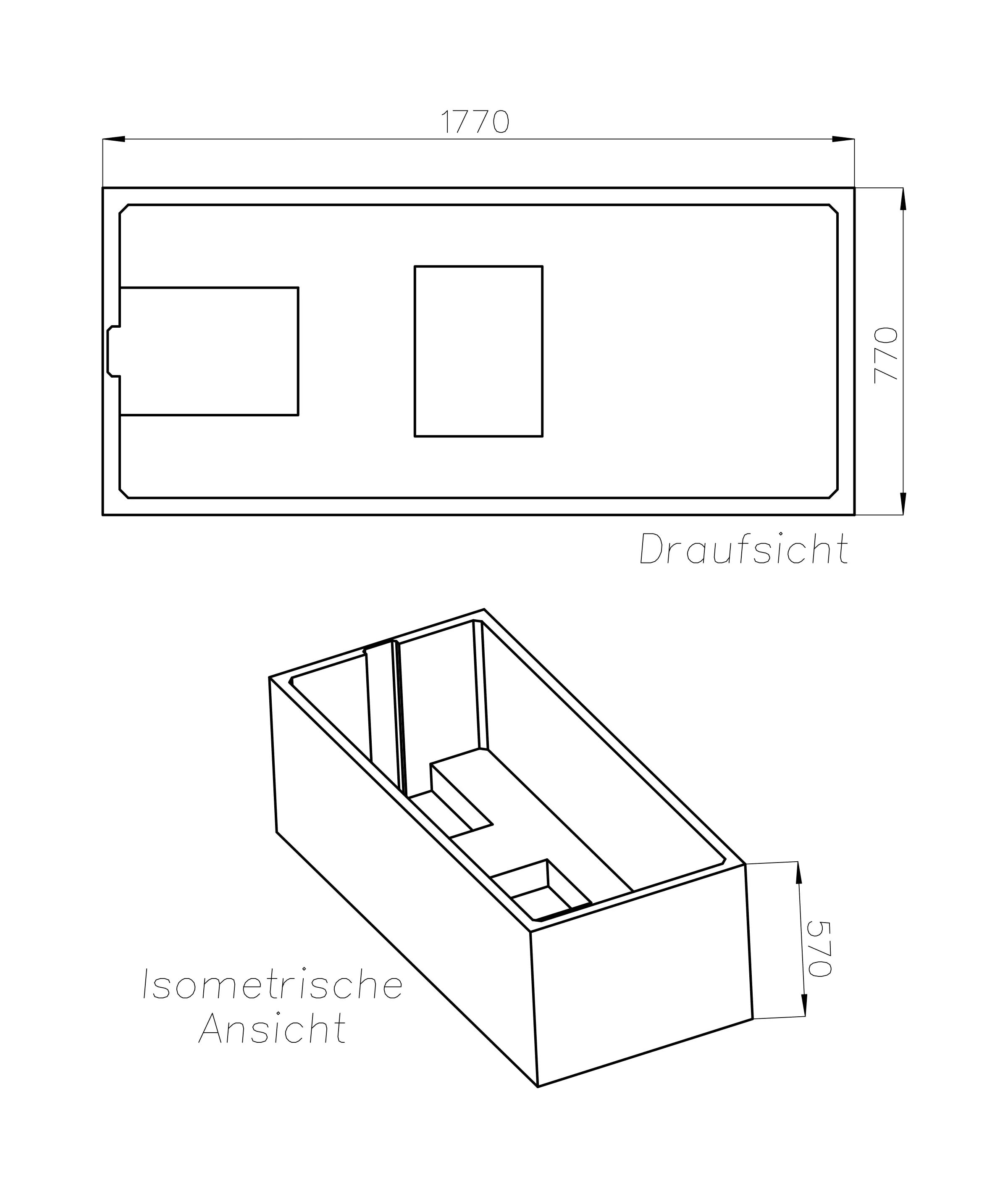 Ottofond Wannenträger Jamaica 1770 x 770 mm