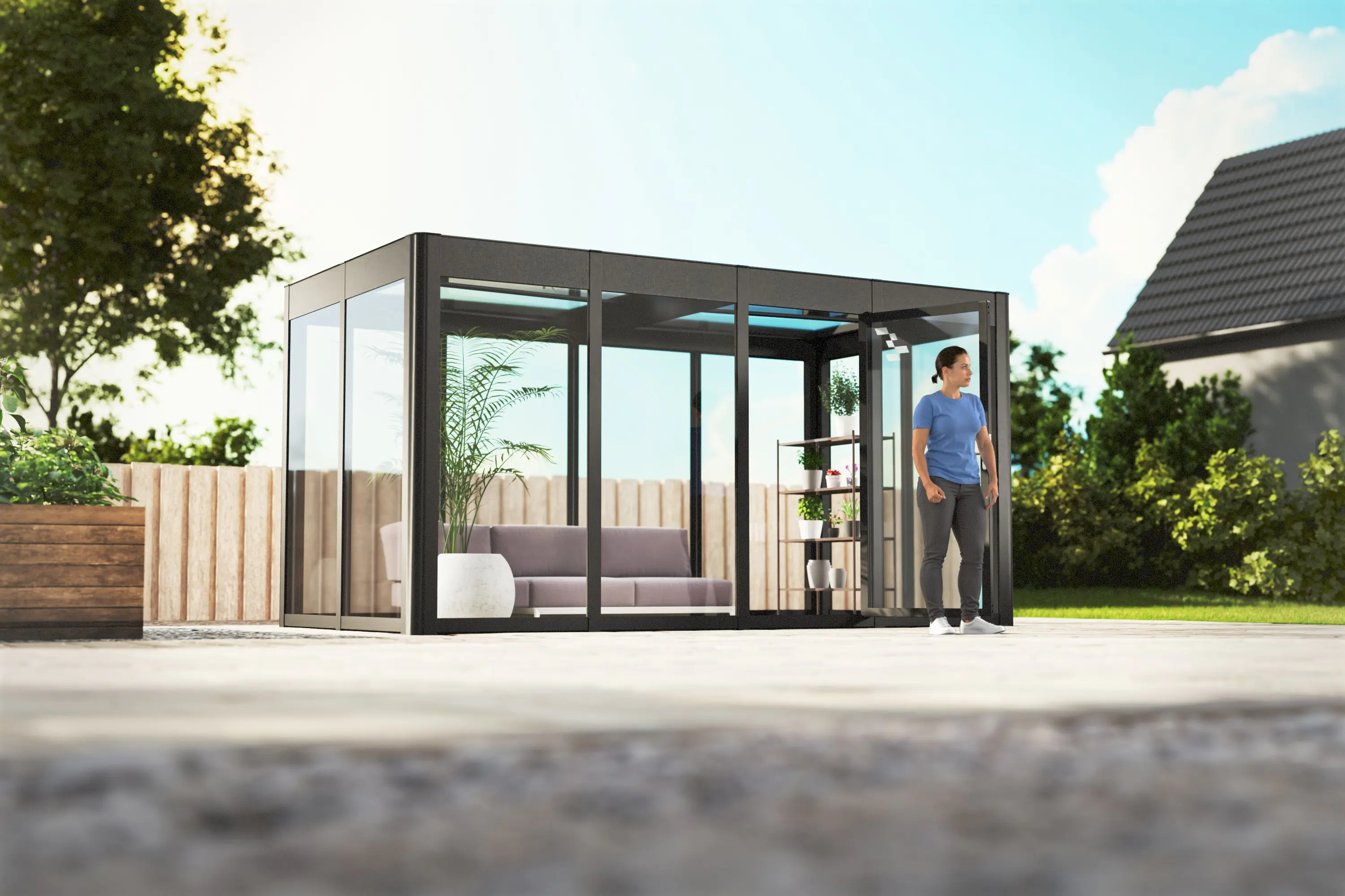 SunElements SunGarden Gartenhaus Infinity 4.2 443 x 233 cm anthrazit-metallic