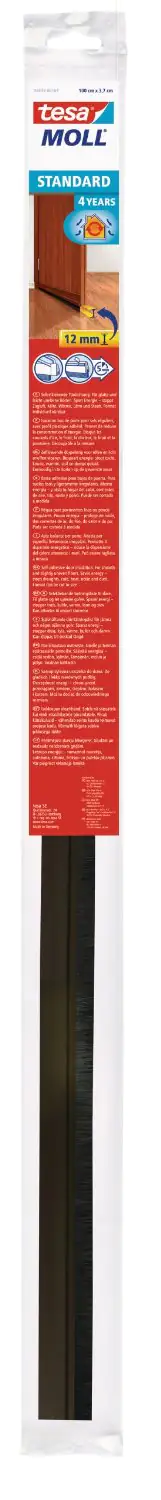 tesa Moll Türdichtschiene braun, für Spalten bis 12 mm