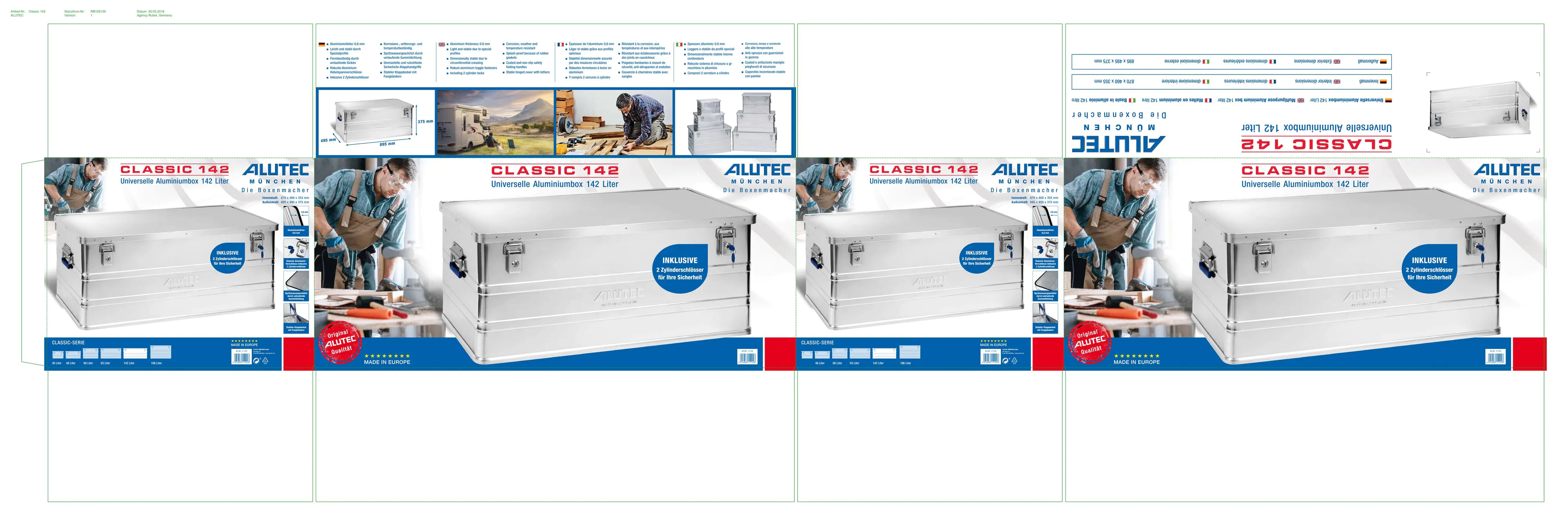 Alutec Aluminiumbox Classic XL 90 x 50 x 38 cm