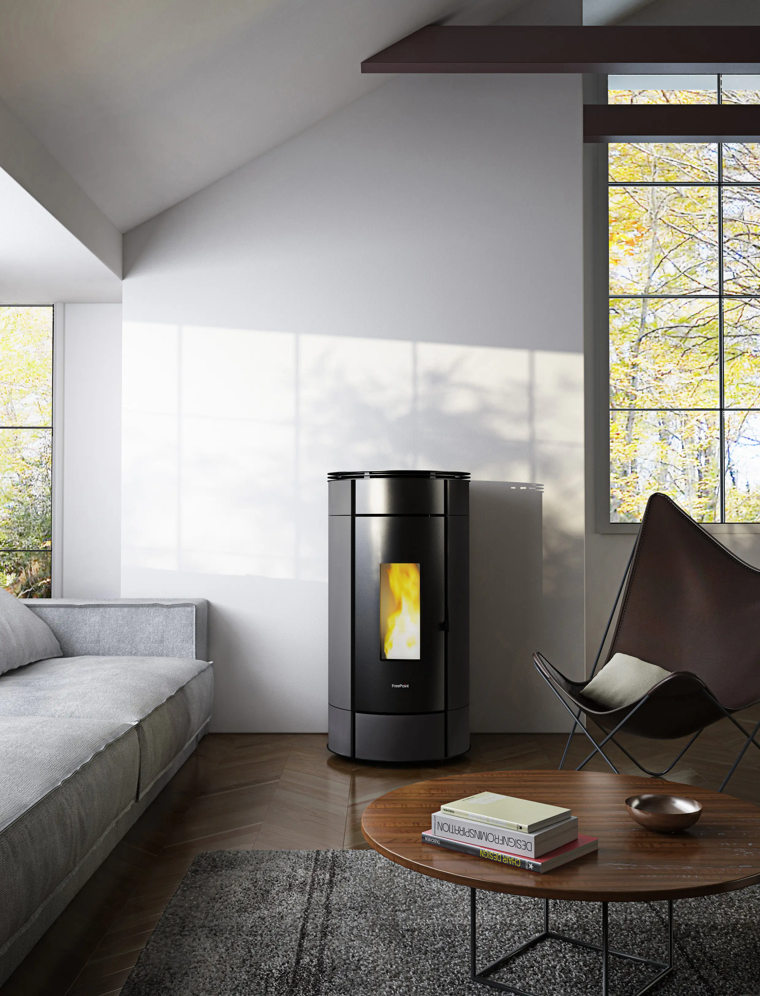 FreePoint Pelletofen Globe Stahl 10,5 kW schwarz