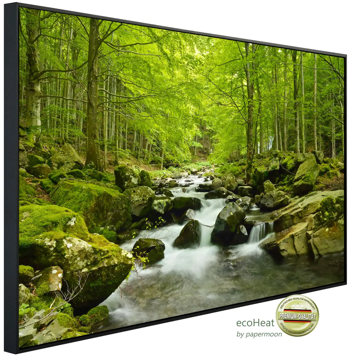 papermoon Infrarotheizkörper EcoHeat 60x120 cm 1200 Watt, Wasserfall Wald