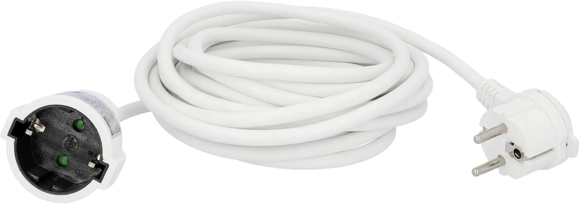 4008153475887 Unitec Verlängerungskabel Innen 5 Meter HO5VV-F 3G1,5, weiß, Flachstecker