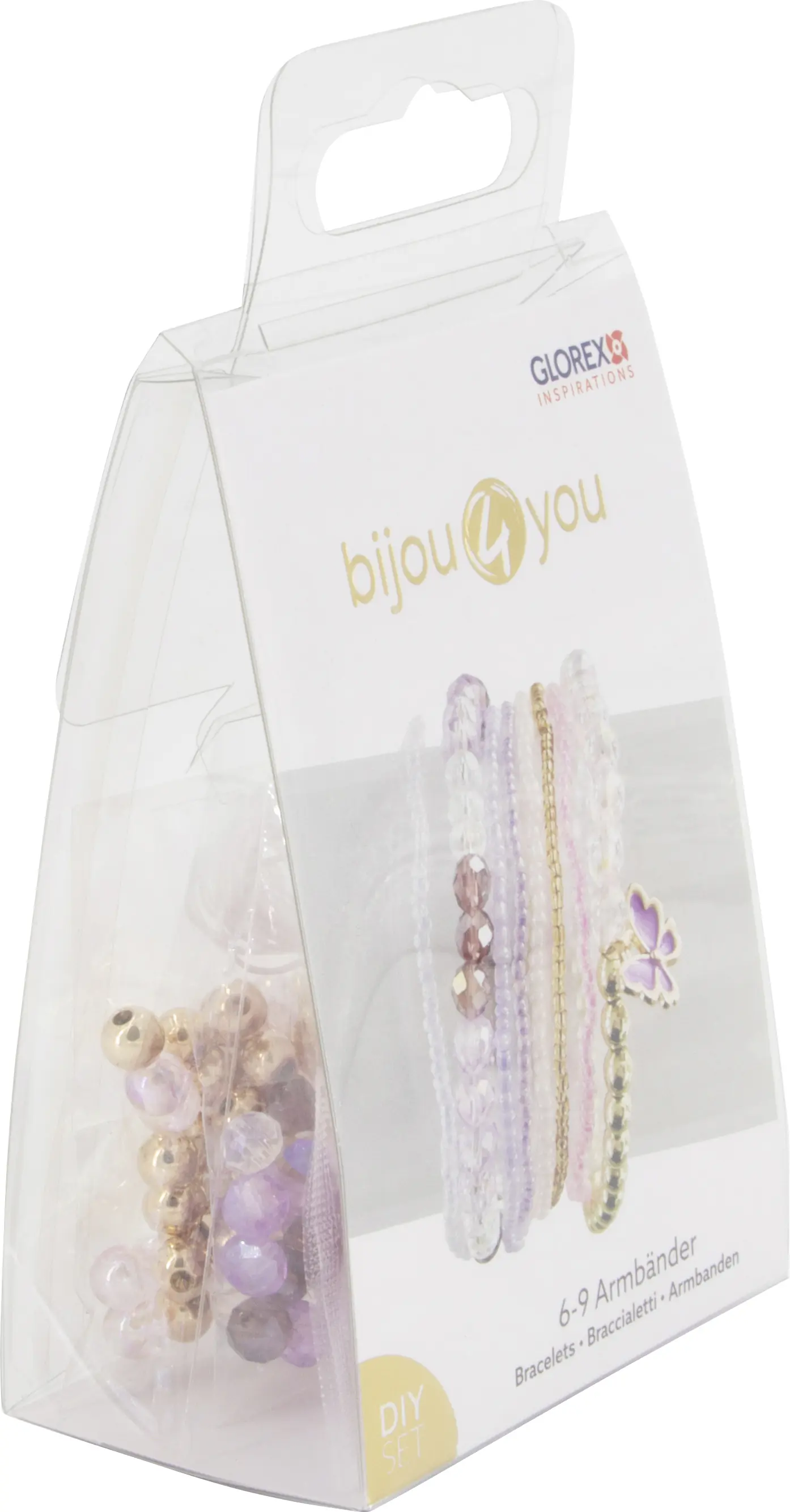 Glorex Armband-Set für 6-9 Armbänder DIY rosa-lila